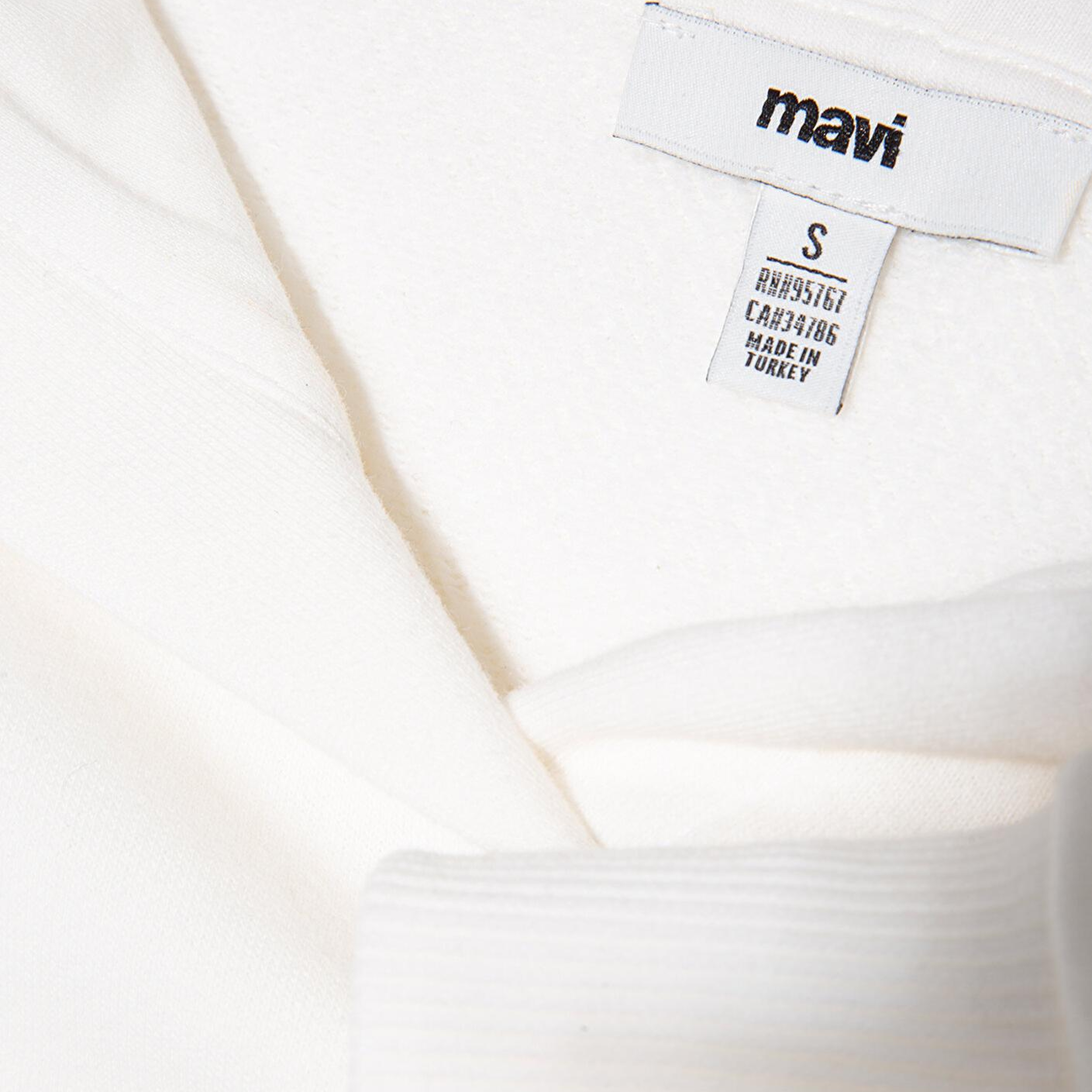 Mavi Mavi Logo Baskılı Kapüşonlu Beyaz Sweatshirt 1S10420-80194