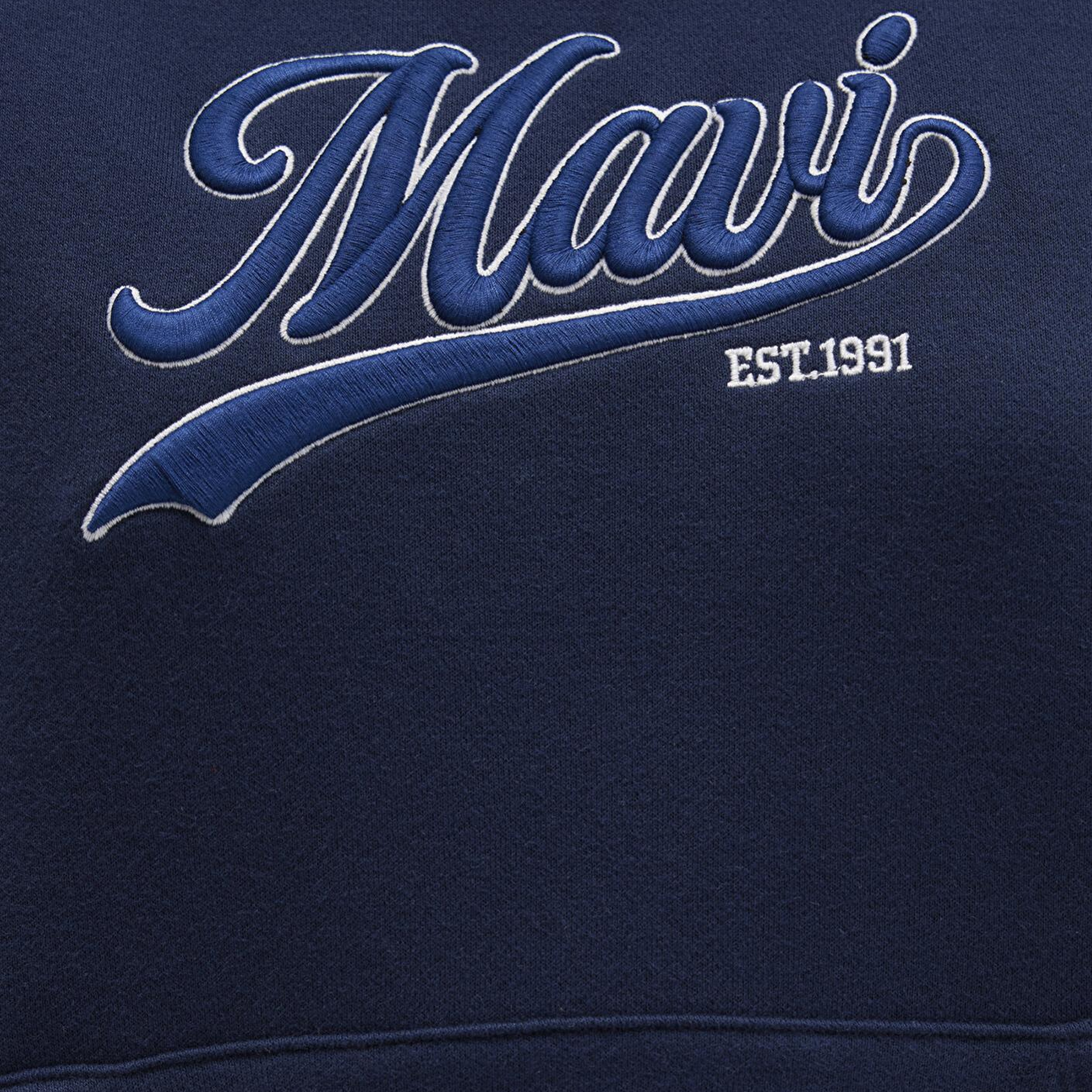 Mavi Mavi Logo Baskılı Kapüşonlu Lacivert Sweatshirt 1S10420-82318