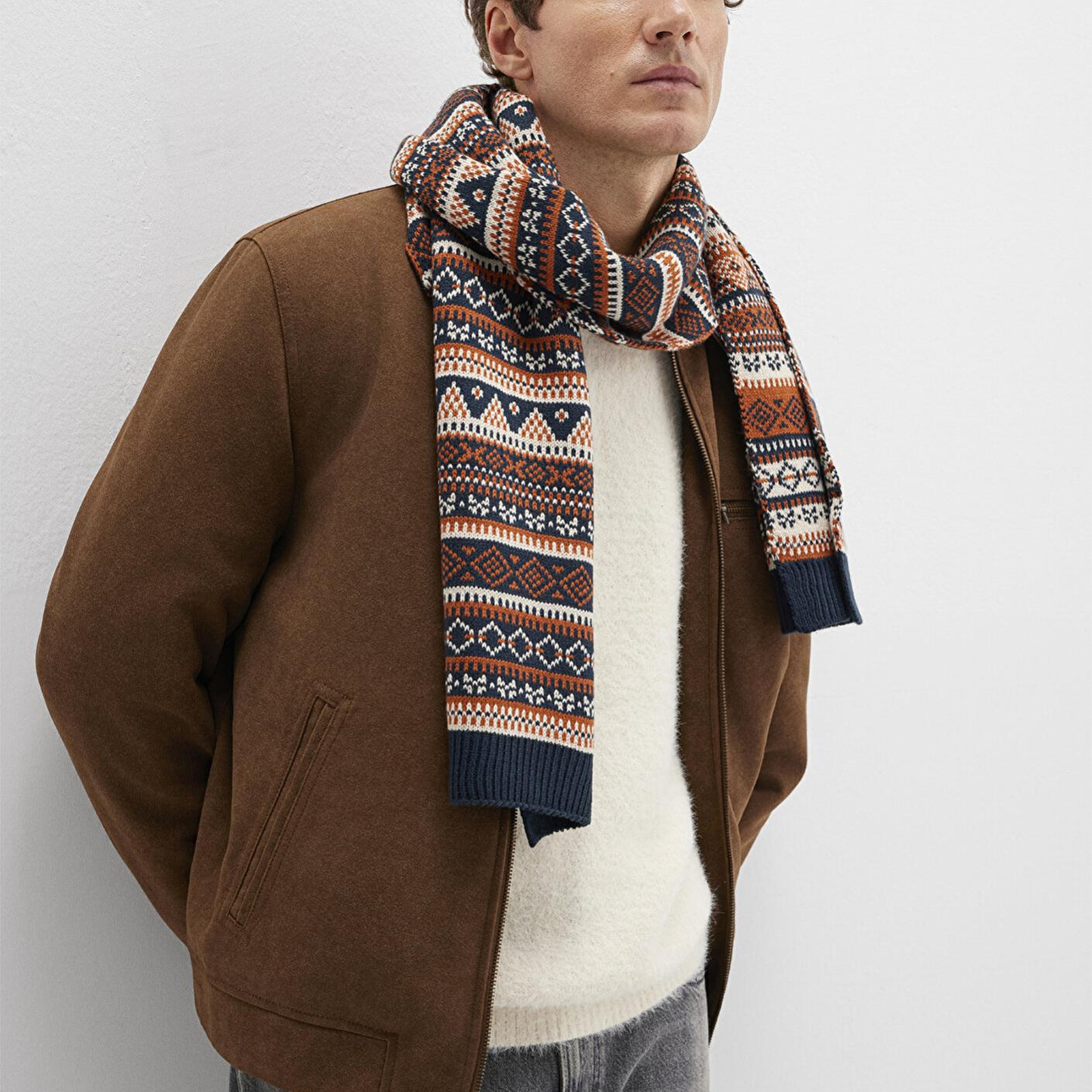 Mavi Desenli Atkı 0912026-32579