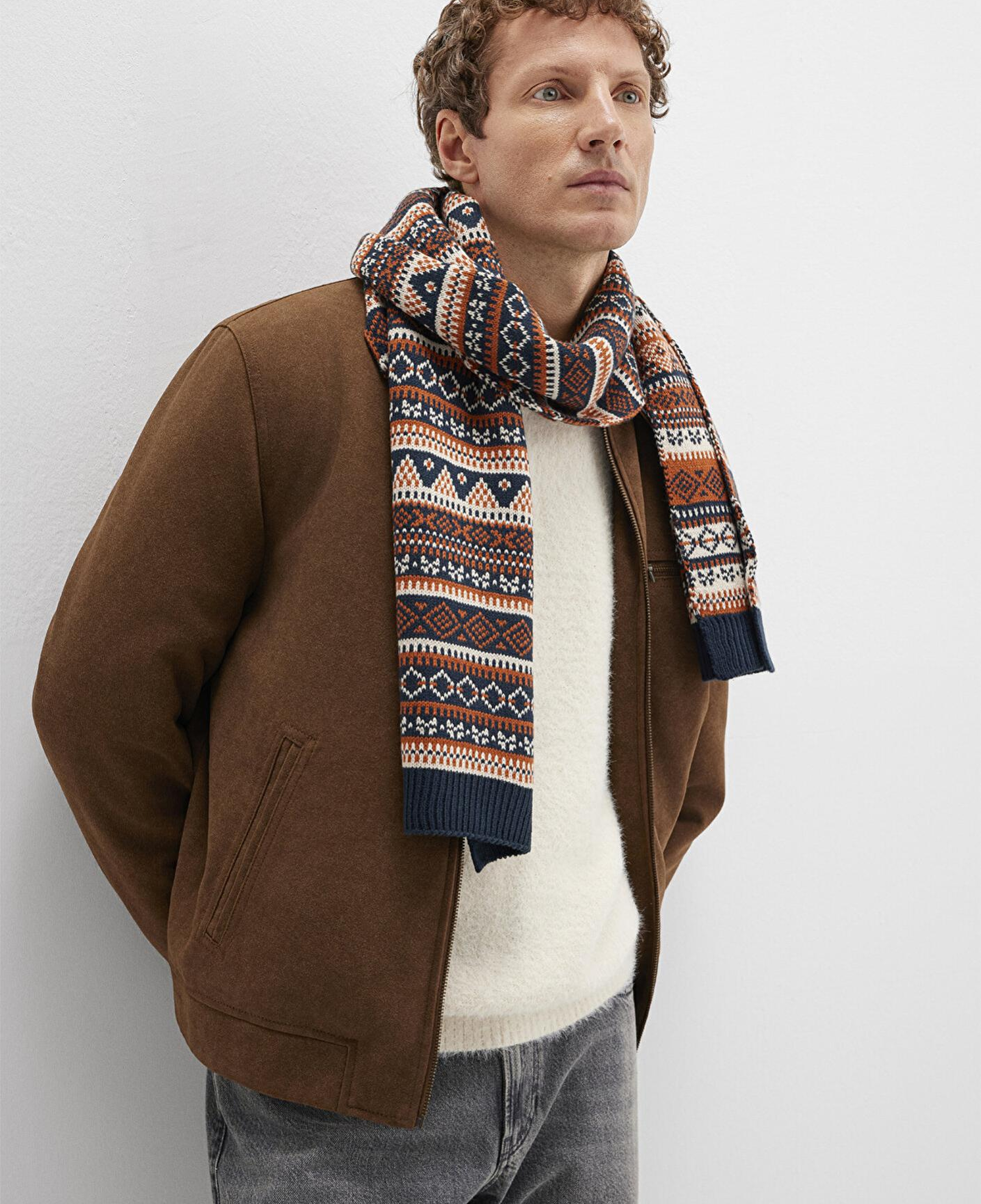 Mavi Desenli Atkı 0912026-32579