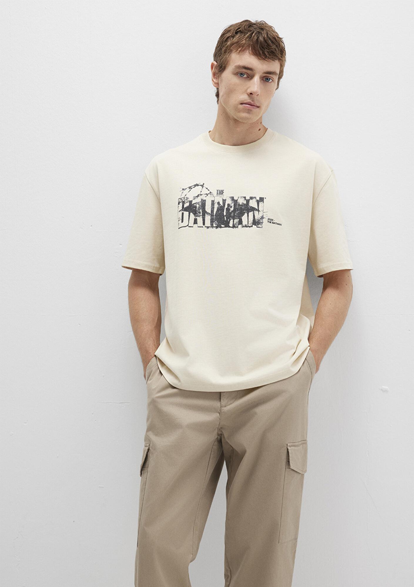 Mavi Batman Baskılı Bej Tişört Relaxed Fit / Rahat Kesim 0612919-70065