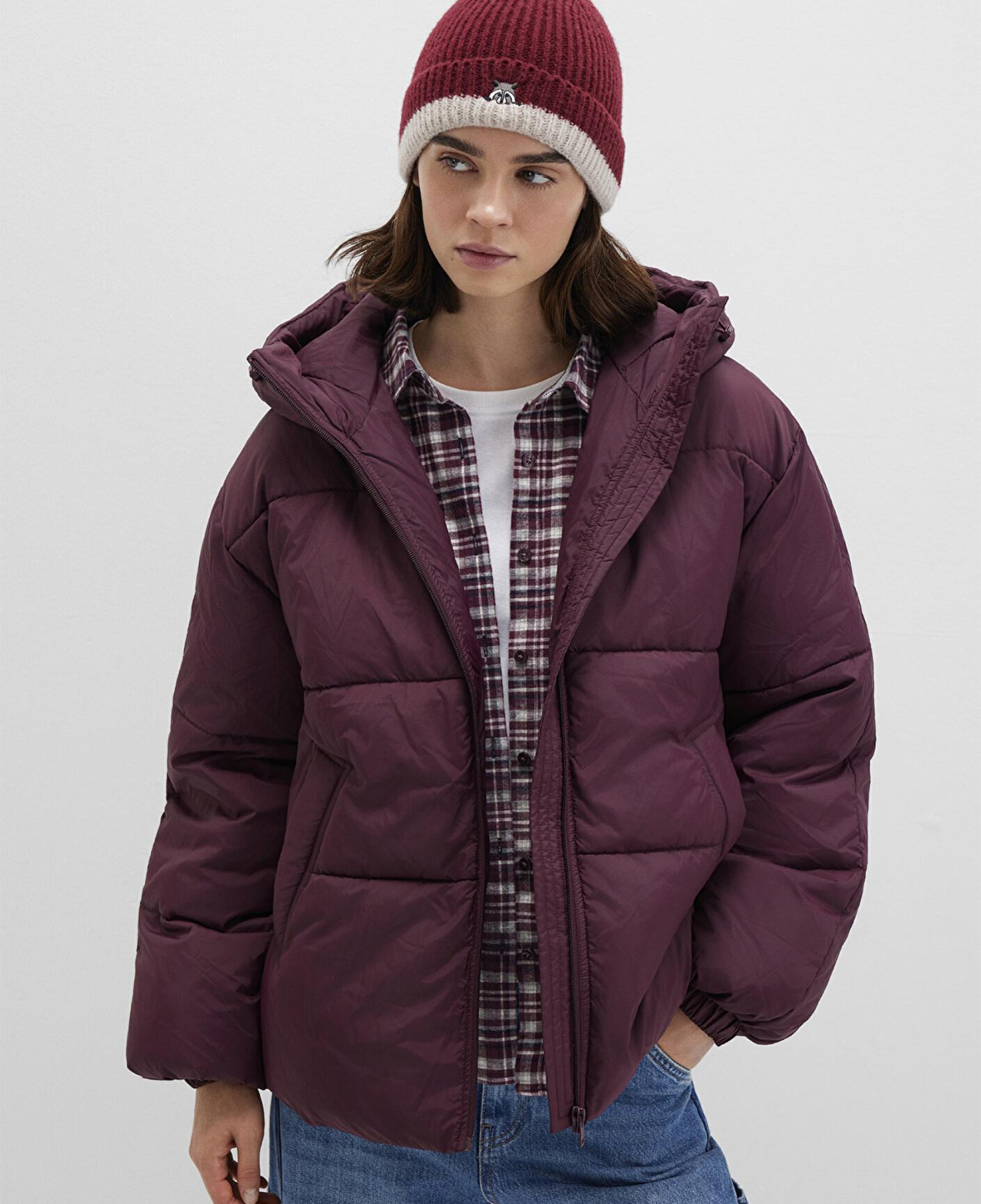 Mavi Rakun Nakışlı Bordo Bere 1913609-24862