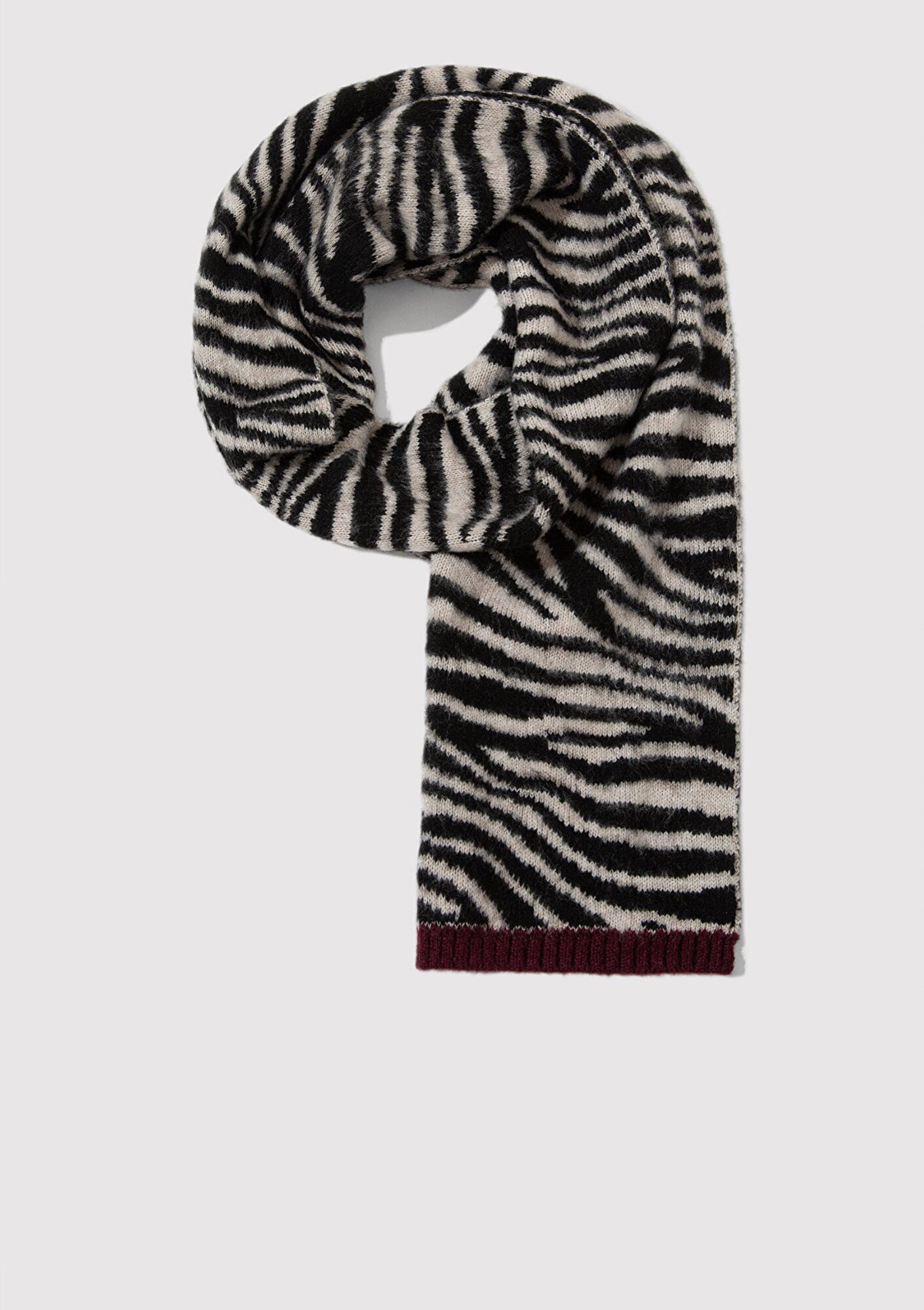 Mavi Zebra Desenli Atkı 1913601-900