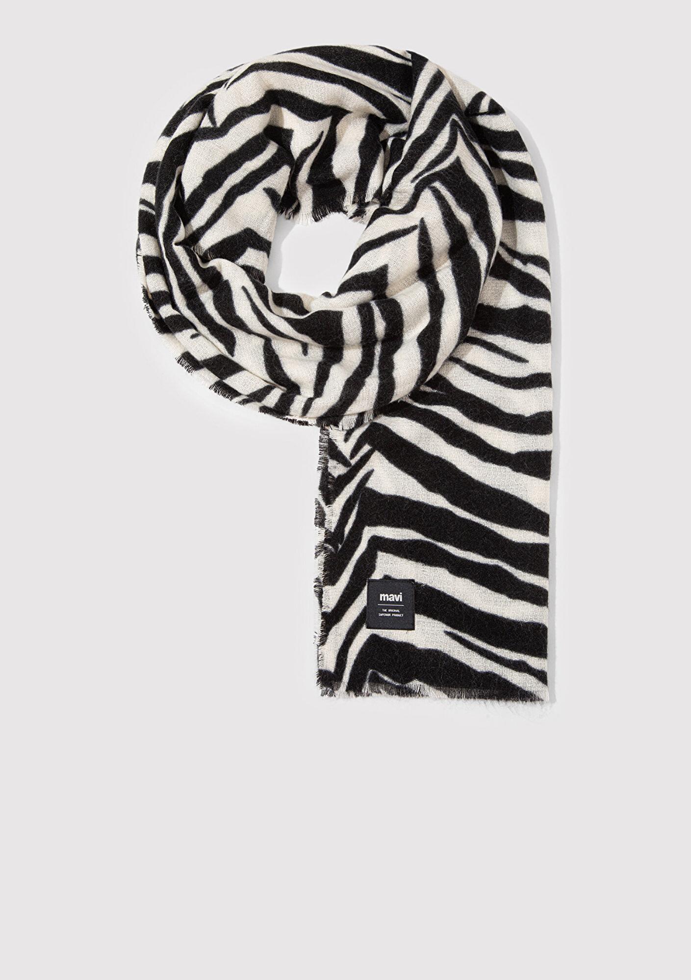 Mavi Zebra Desenli Atkı 1913598-900