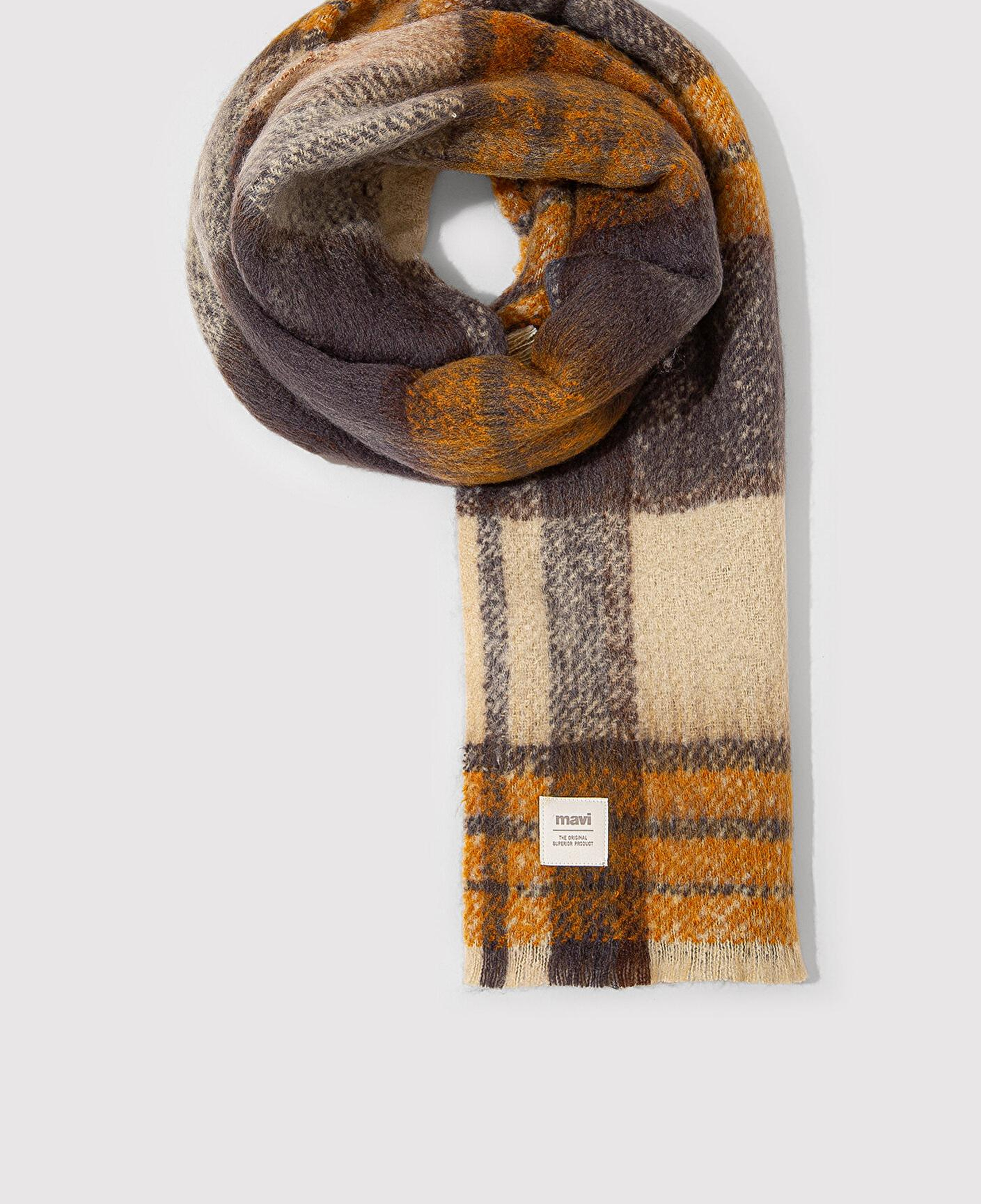 Mavi Püsküllü Kareli Atkı 1913597-35708