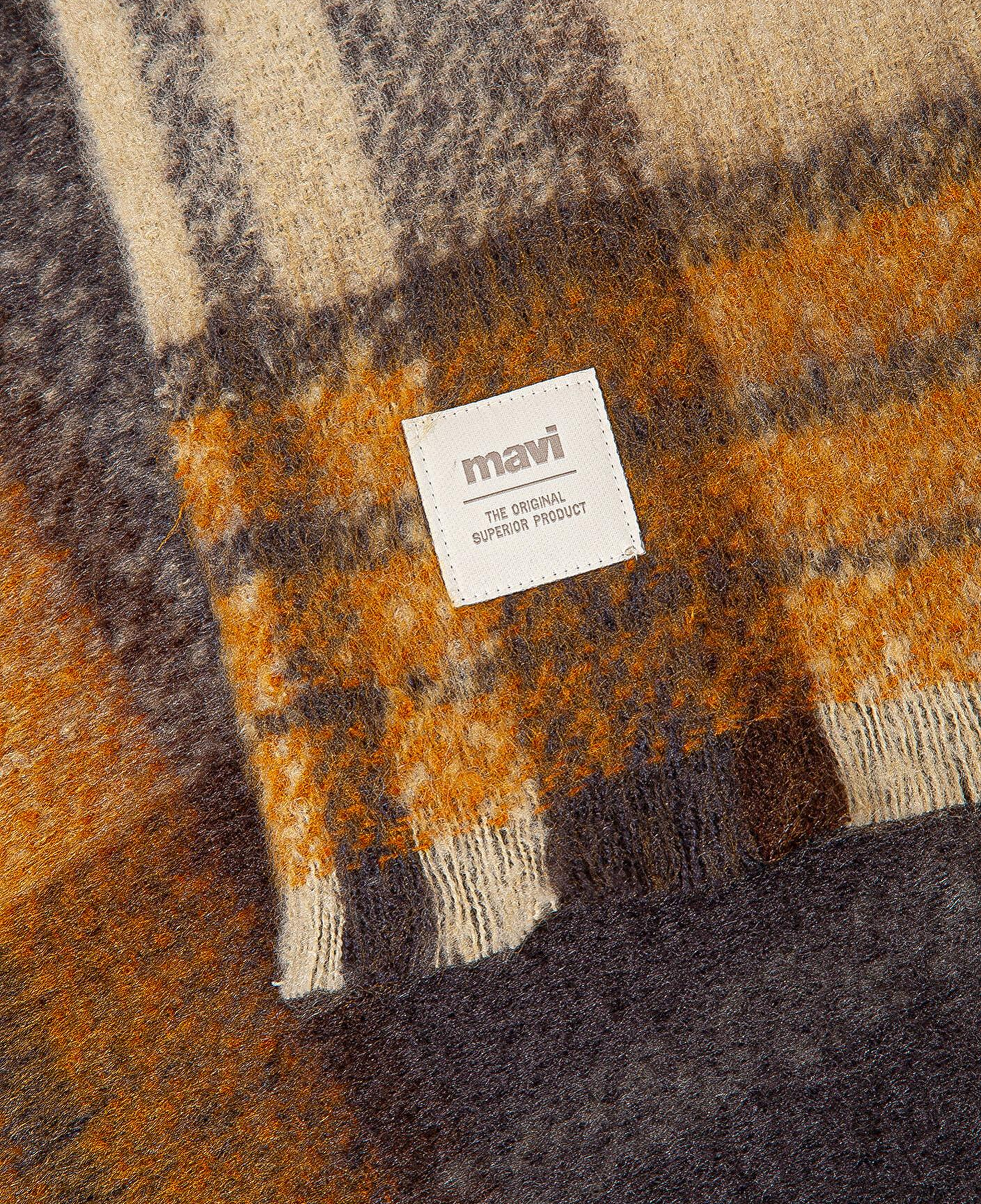 Mavi Püsküllü Kareli Atkı 1913597-35708