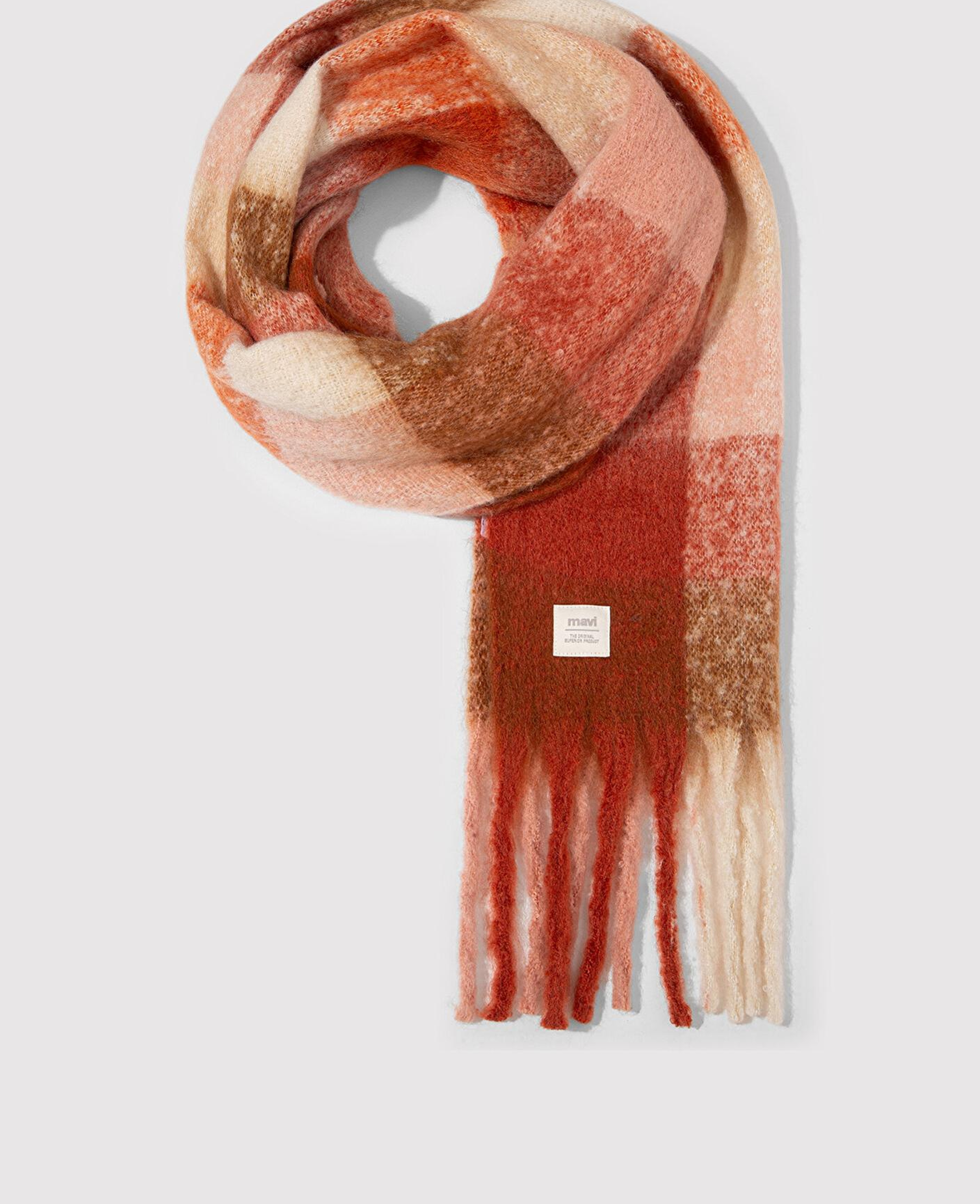 Mavi Püsküllü Kareli Atkı 1913596-35115