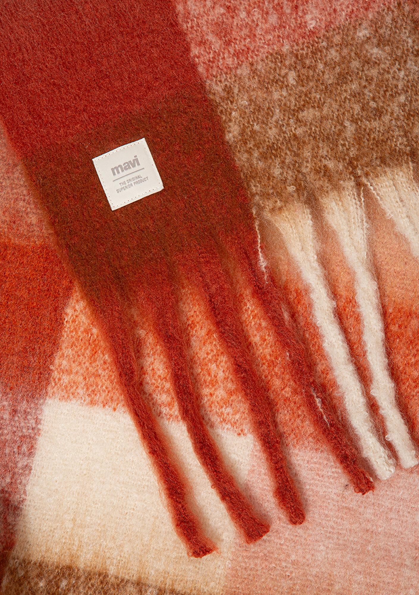 Mavi Püsküllü Kareli Atkı 1913596-35115