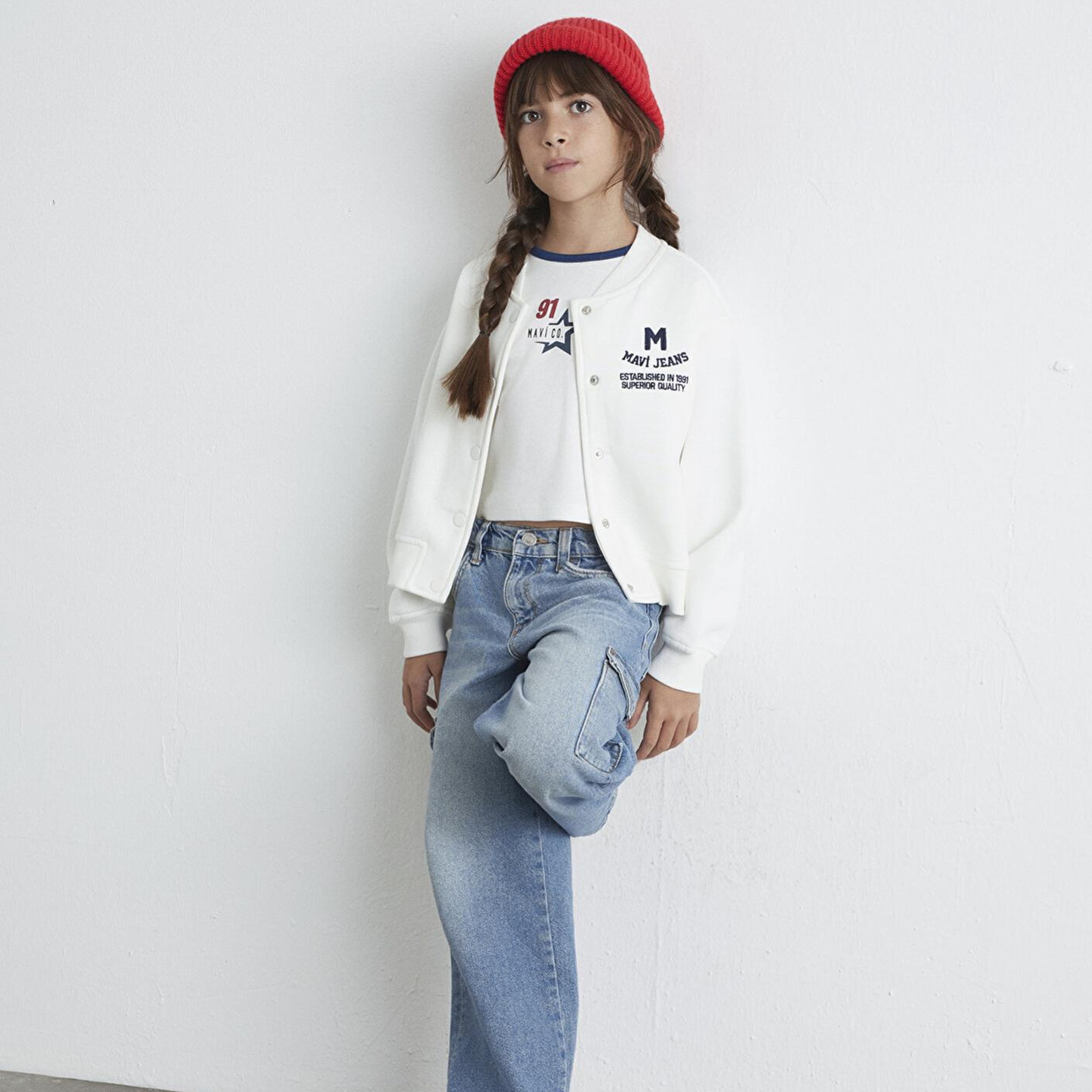 Mavi M Logo Patchli Ekru Bomber Ceket 7S10086-70057