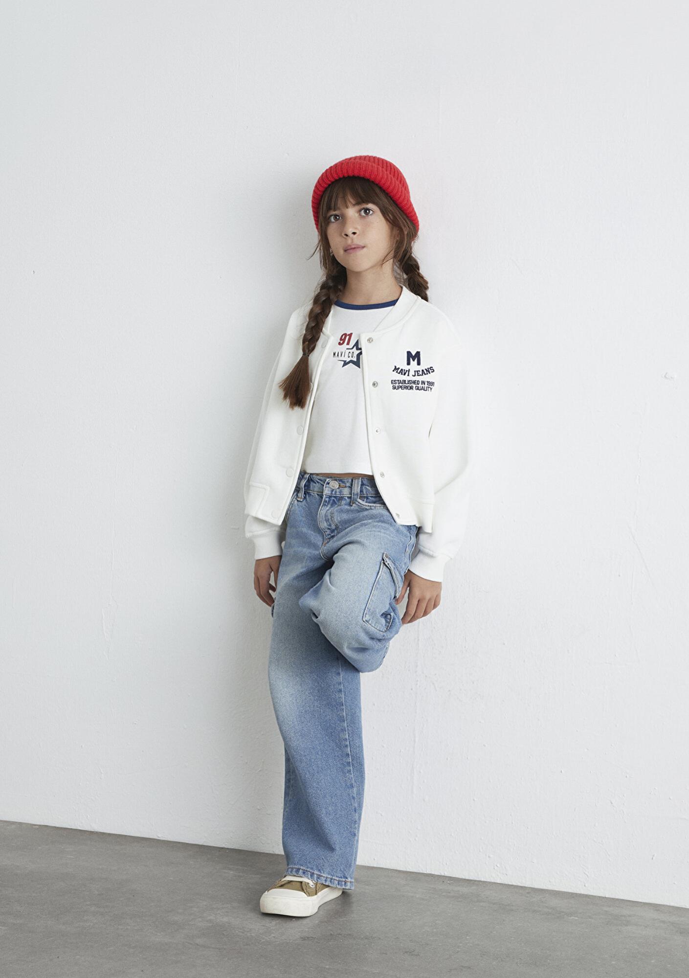 Mavi M Logo Patchli Ekru Bomber Ceket 7S10086-70057