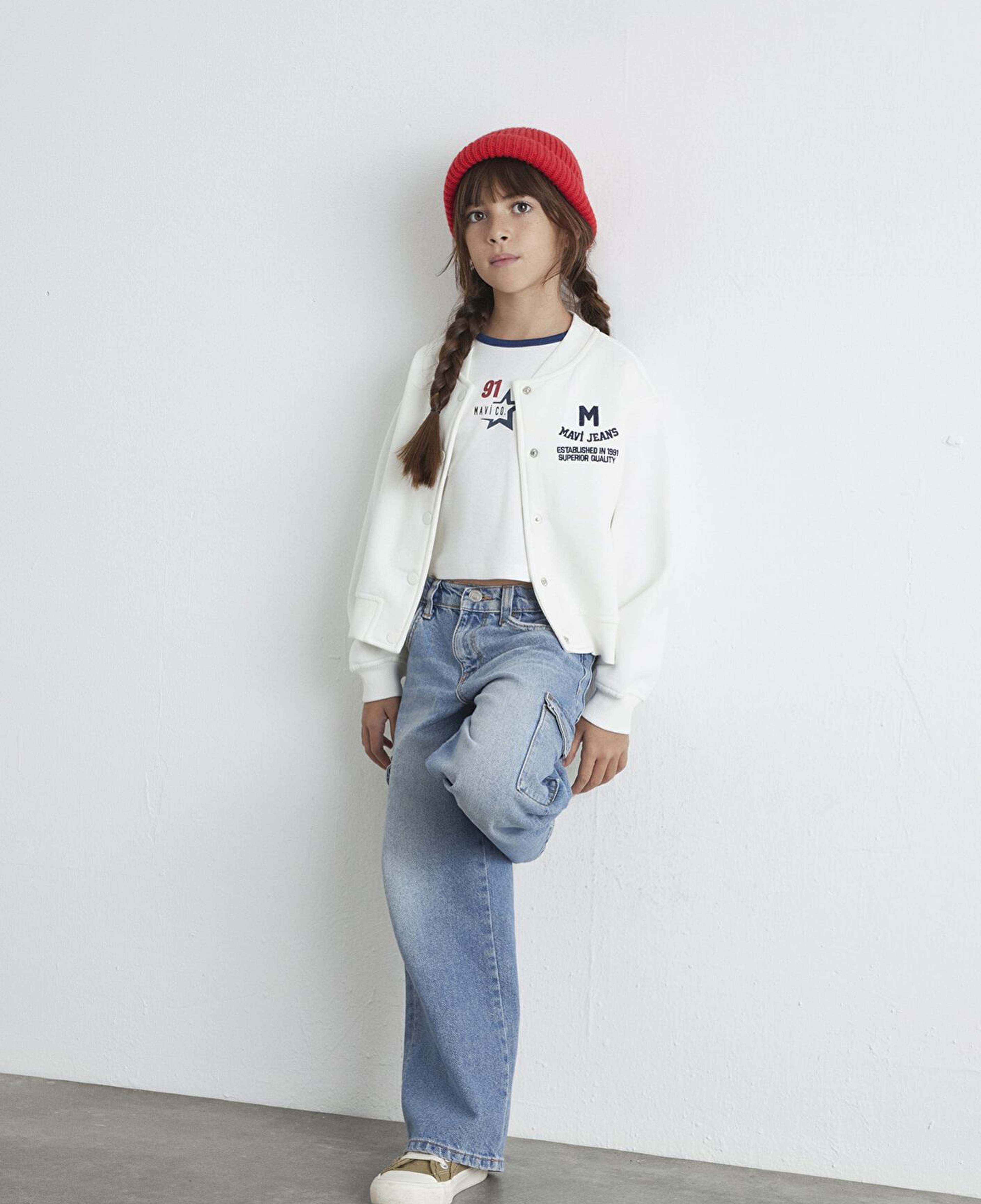 Mavi M Logo Patchli Ekru Bomber Ceket 7S10086-70057