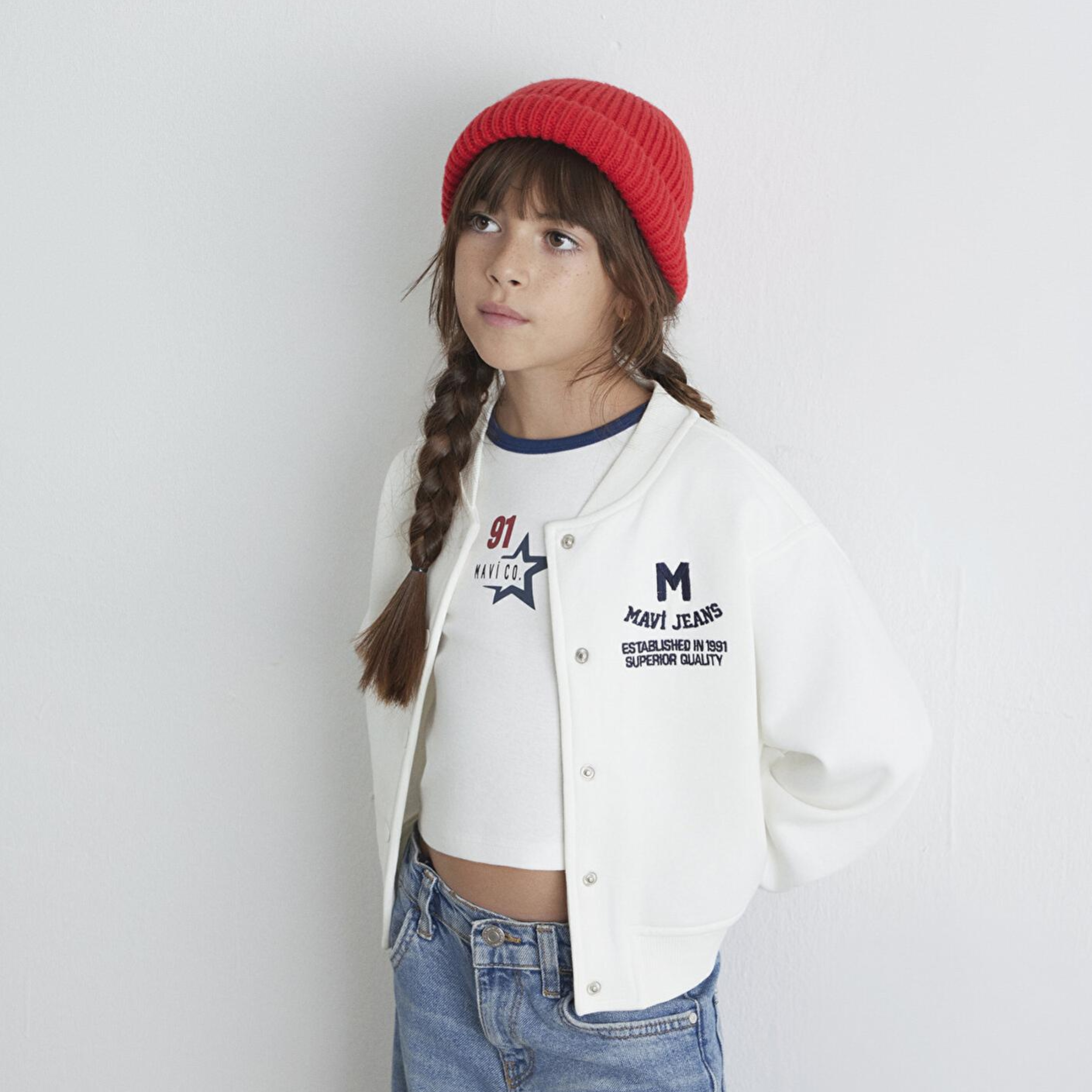 Mavi M Logo Patchli Ekru Bomber Ceket 7S10086-70057