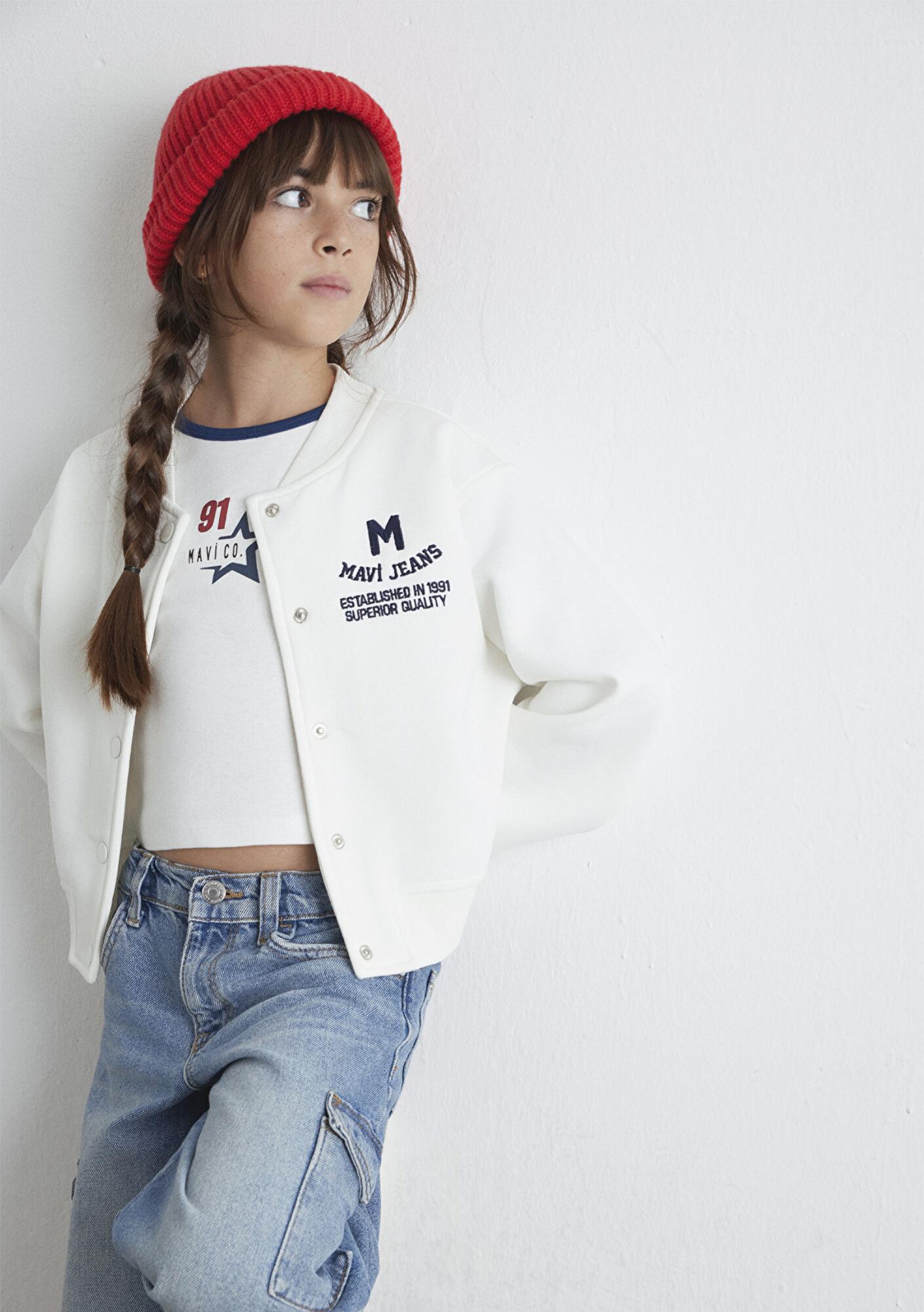 Mavi M Logo Patchli Ekru Bomber Ceket 7S10086-70057