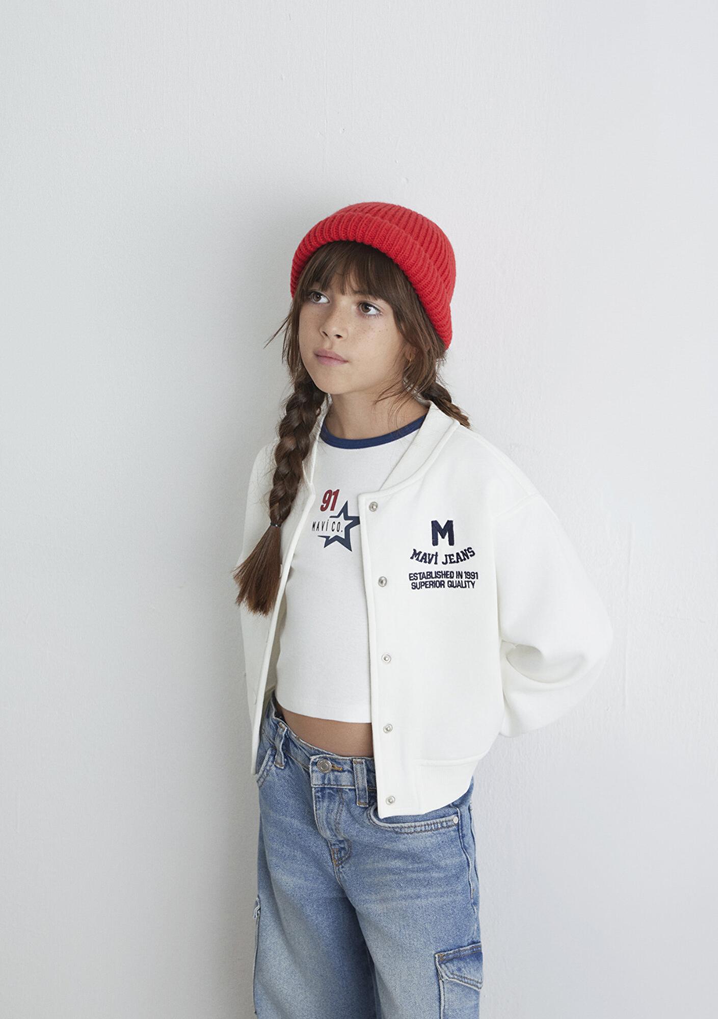 Mavi M Logo Patchli Ekru Bomber Ceket 7S10086-70057