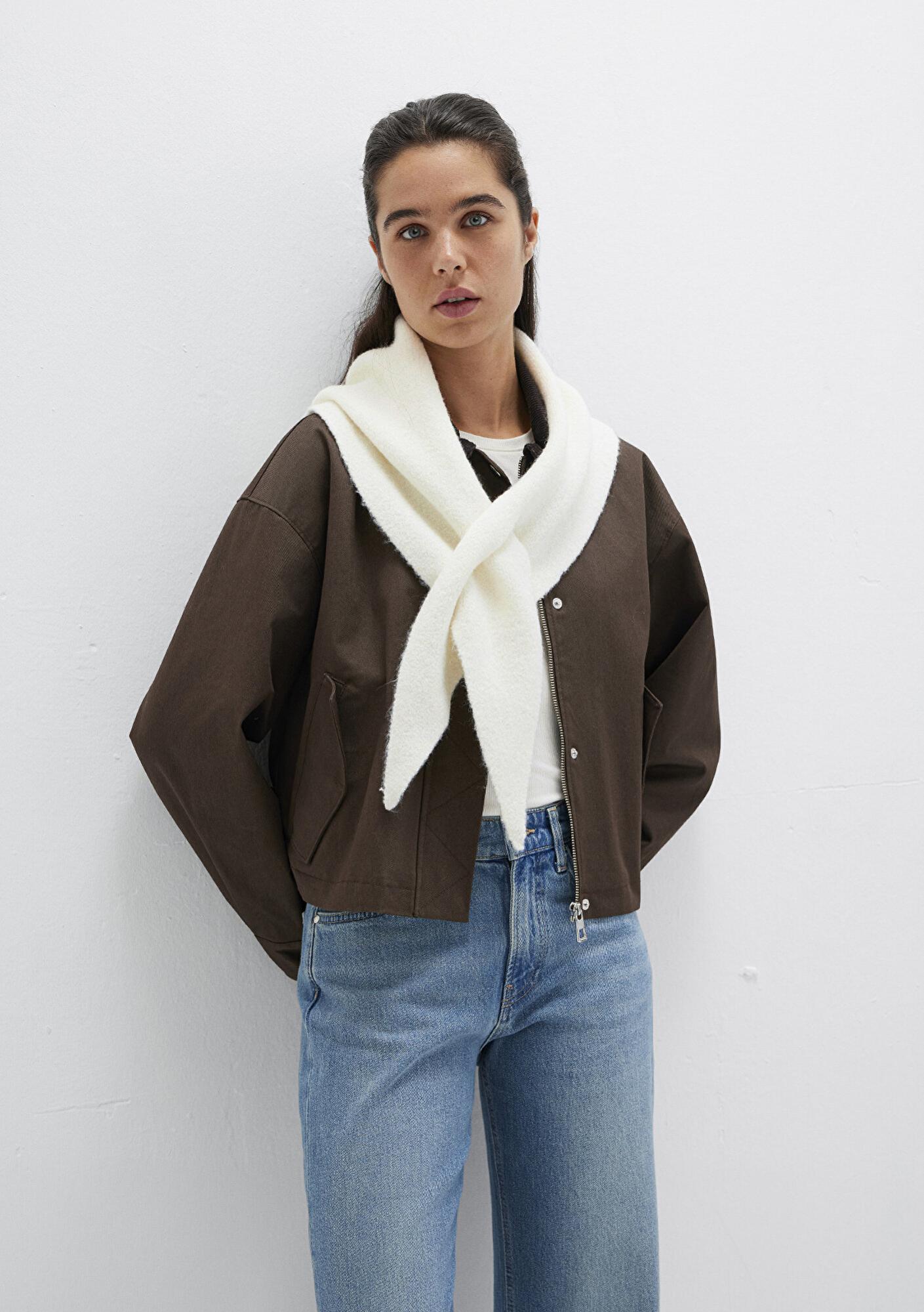 Mavi Yün Karışımlı Ekru Atkı 1913589-34523