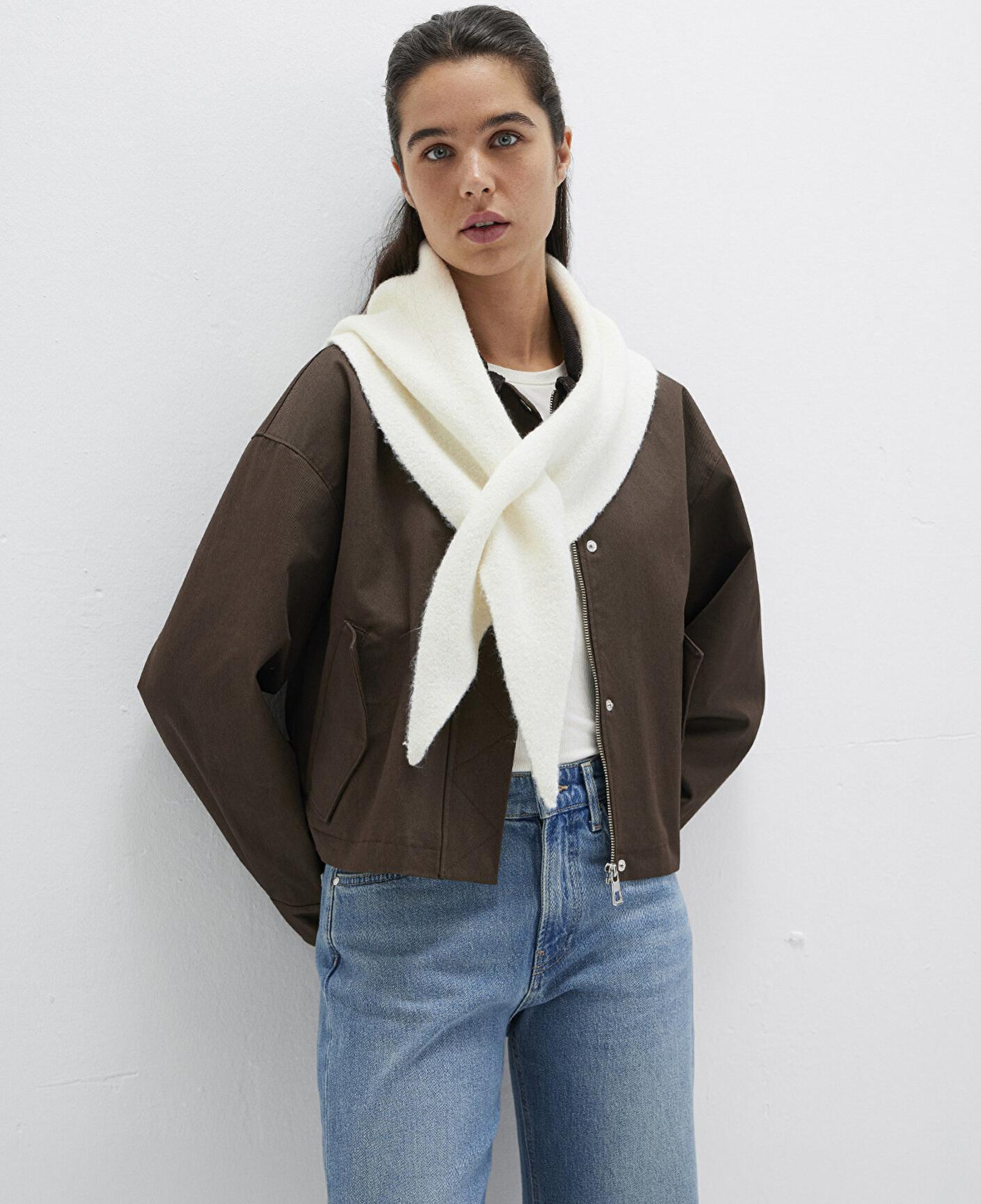 Mavi Yün Karışımlı Ekru Atkı 1913589-34523