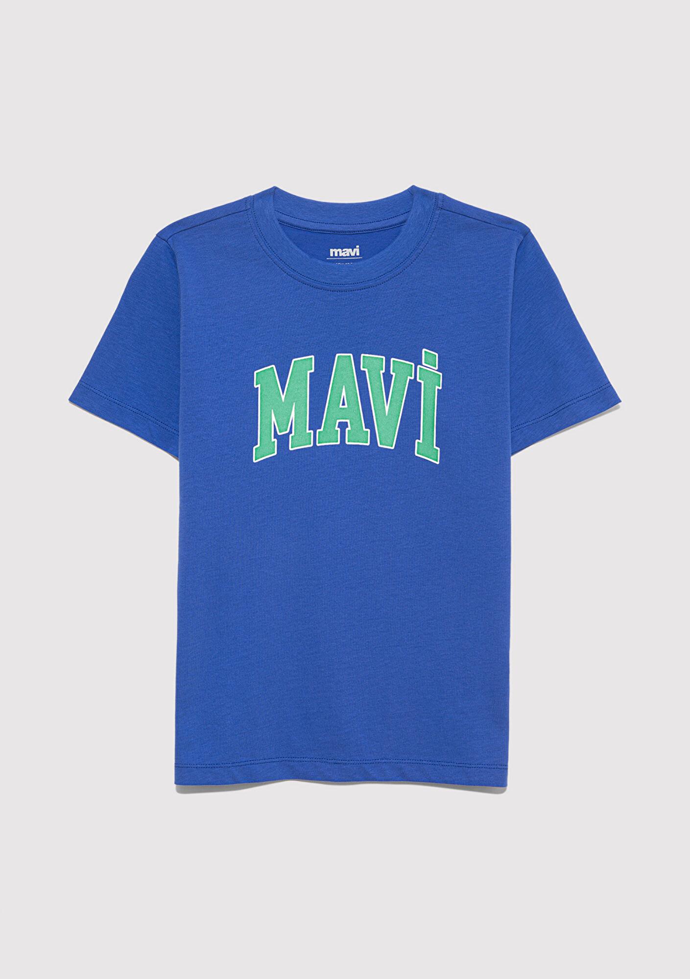 Mavi Mavi Logo Baskılı Mavi Tişört Regular Fit / Normal Kesim 6610030-70576