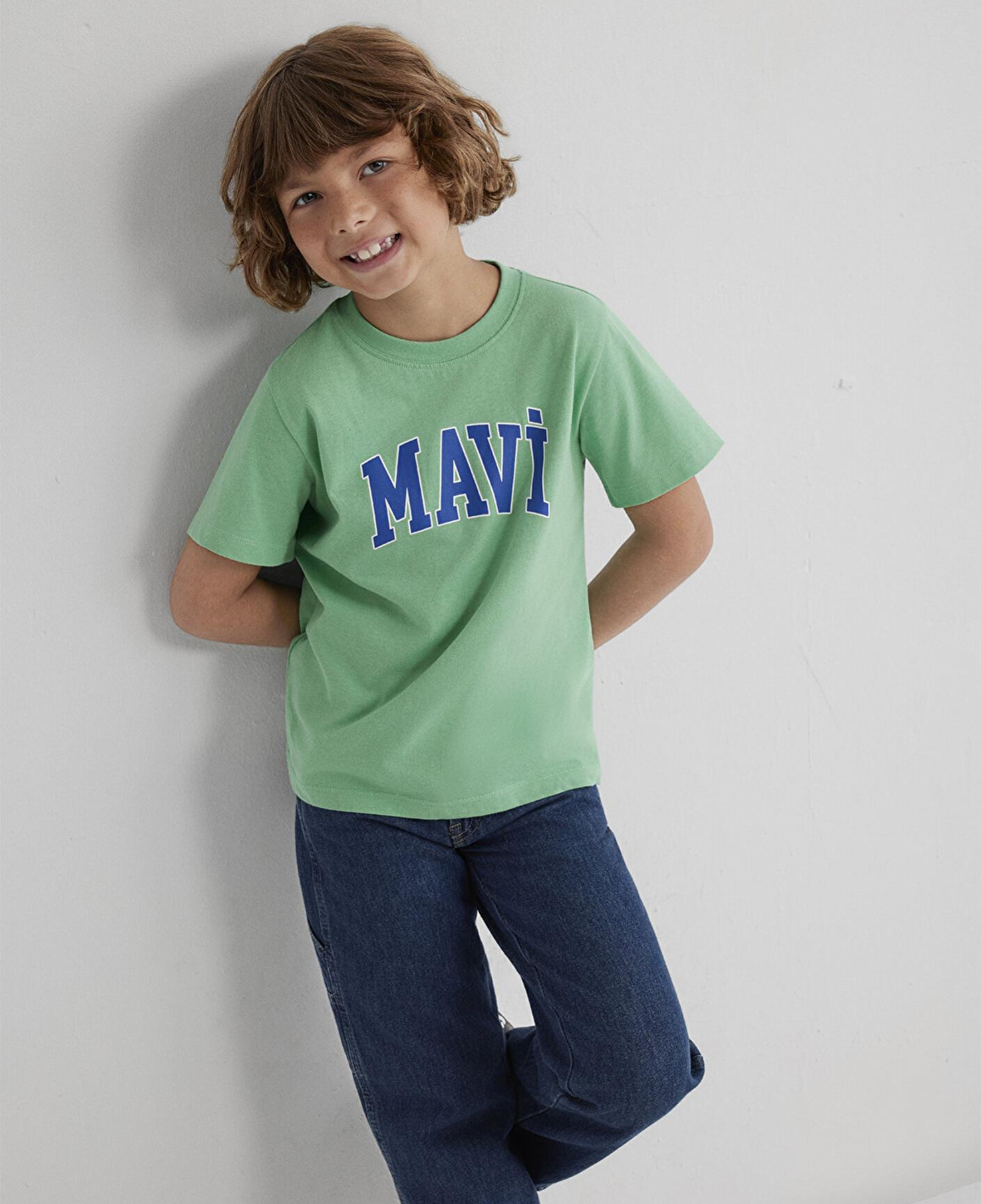 Mavi Mavi Logo Baskılı Yeşil Tişört Regular Fit / Normal Kesim 6610030-71789