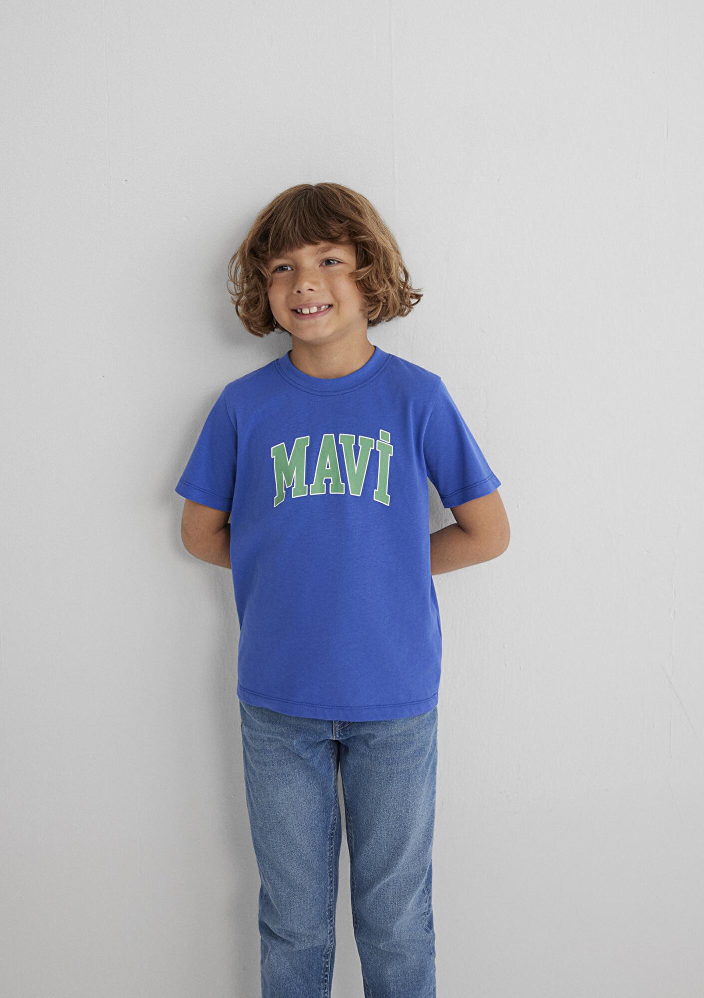 Mavi Mavi Logo Baskılı Mavi Tişört Regular Fit / Normal Kesim 6610030-70576