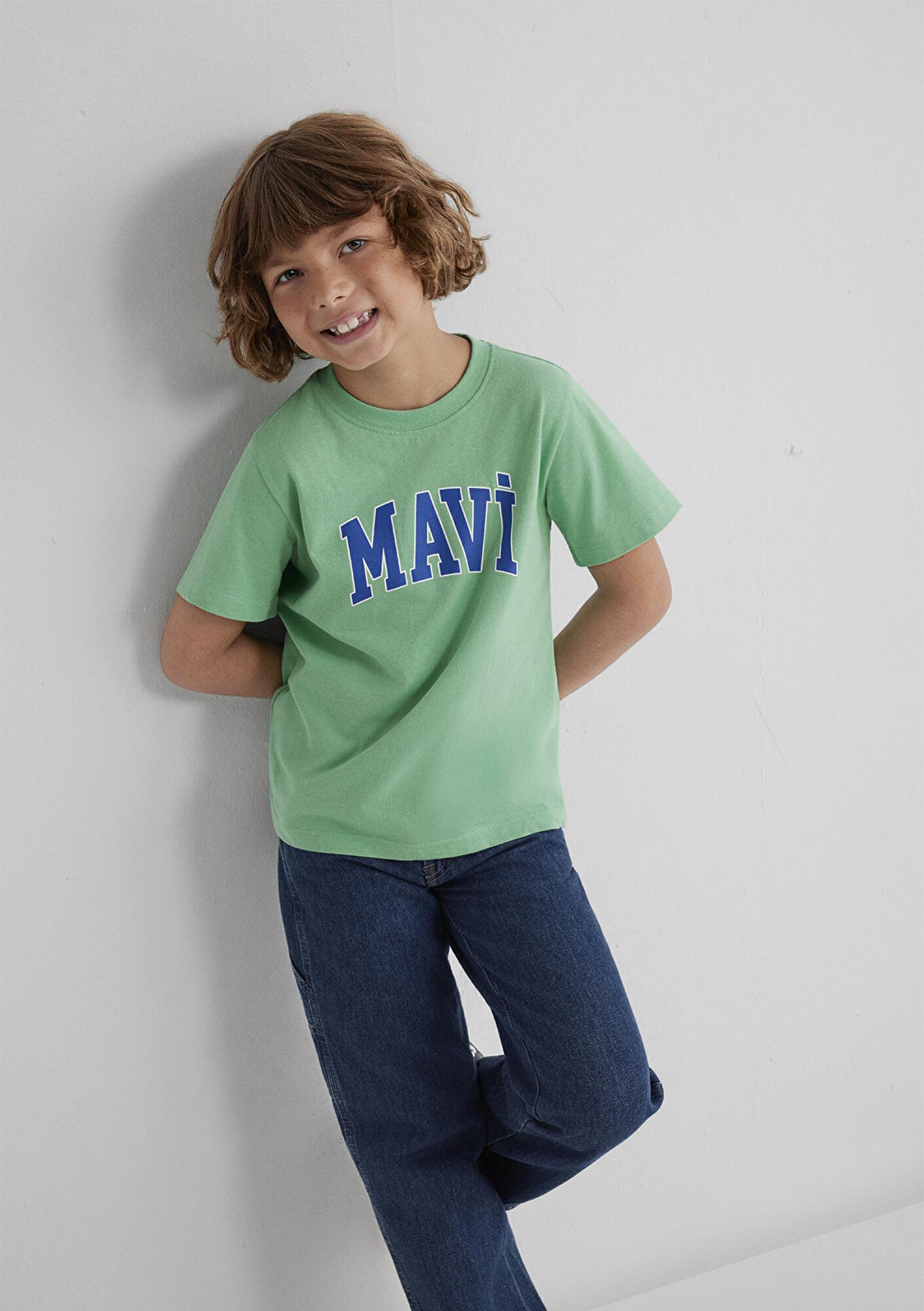 Mavi Mavi Logo Baskılı Yeşil Tişört Regular Fit / Normal Kesim 6610030-71789