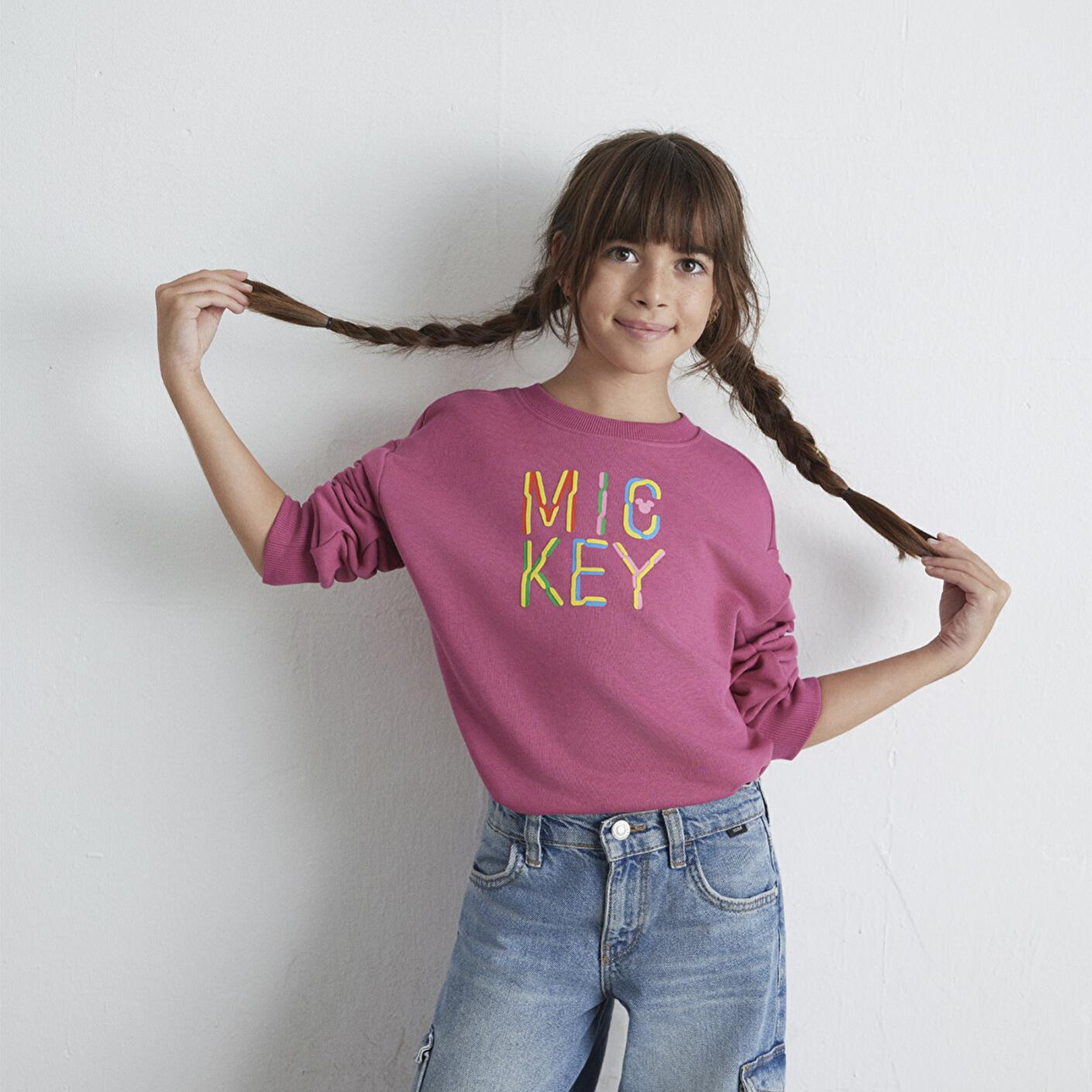 Mavi Mickey Baskılı Pembe Sweatshirt 7S10142-71085