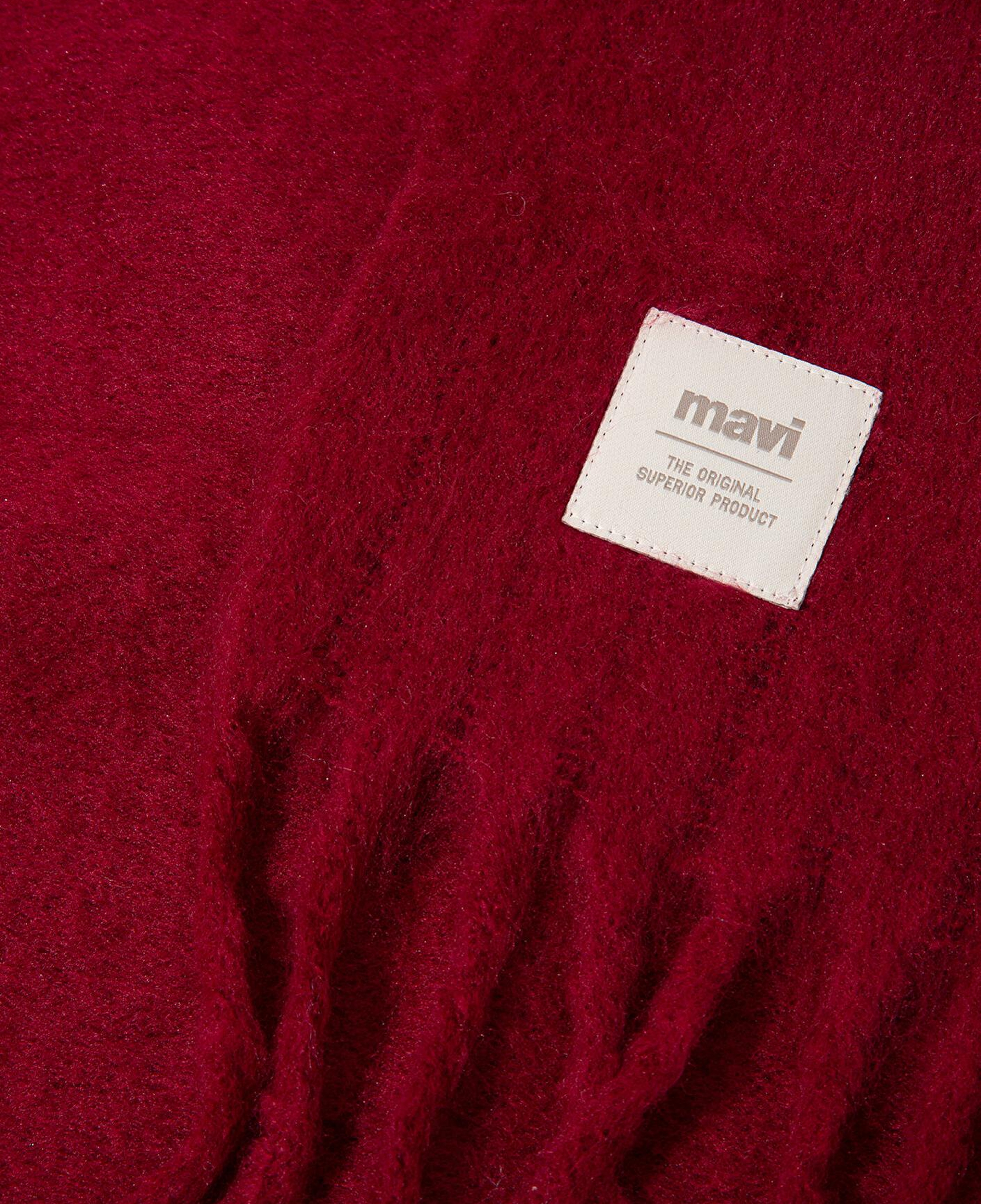 Mavi Püsküllü Bordo Atkı 1912807-24862