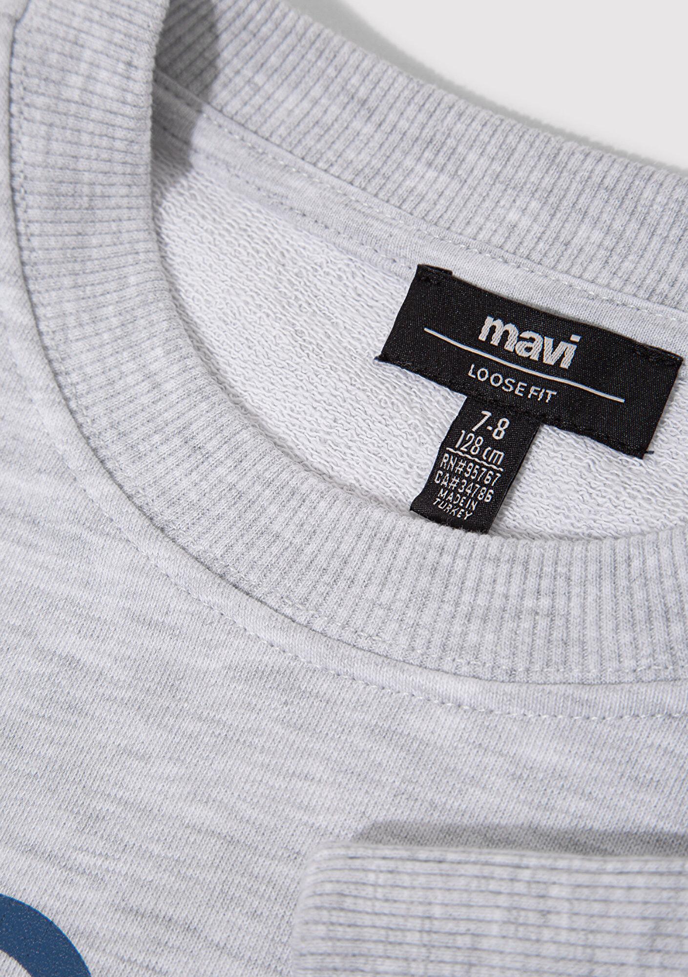 Mavi PlayStation Baskılı Gri Sweatshirt 6S10132-88467