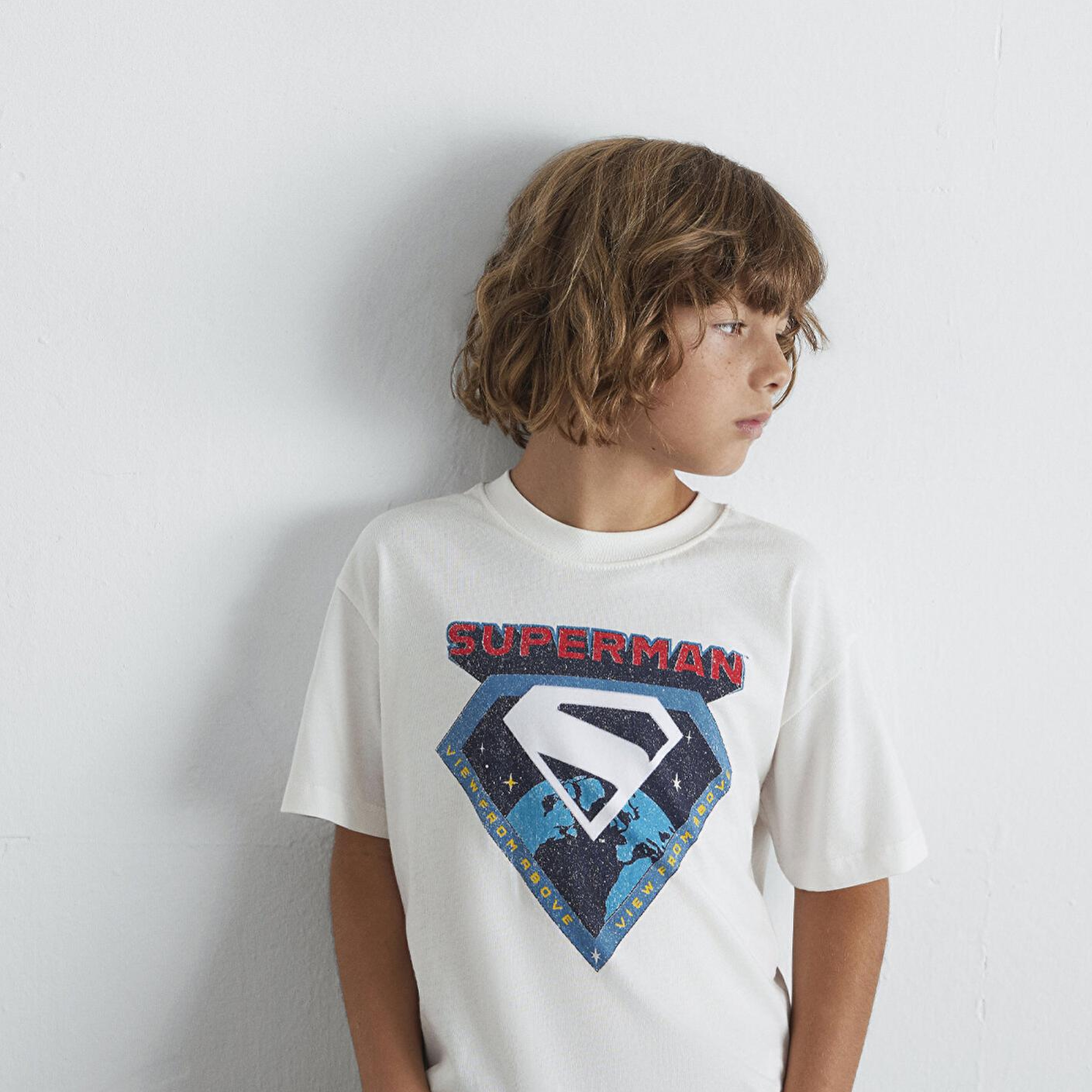 Mavi Superman Baskılı Ekru Tişört Loose Fit / Bol Rahat Kesim 6610381-70057