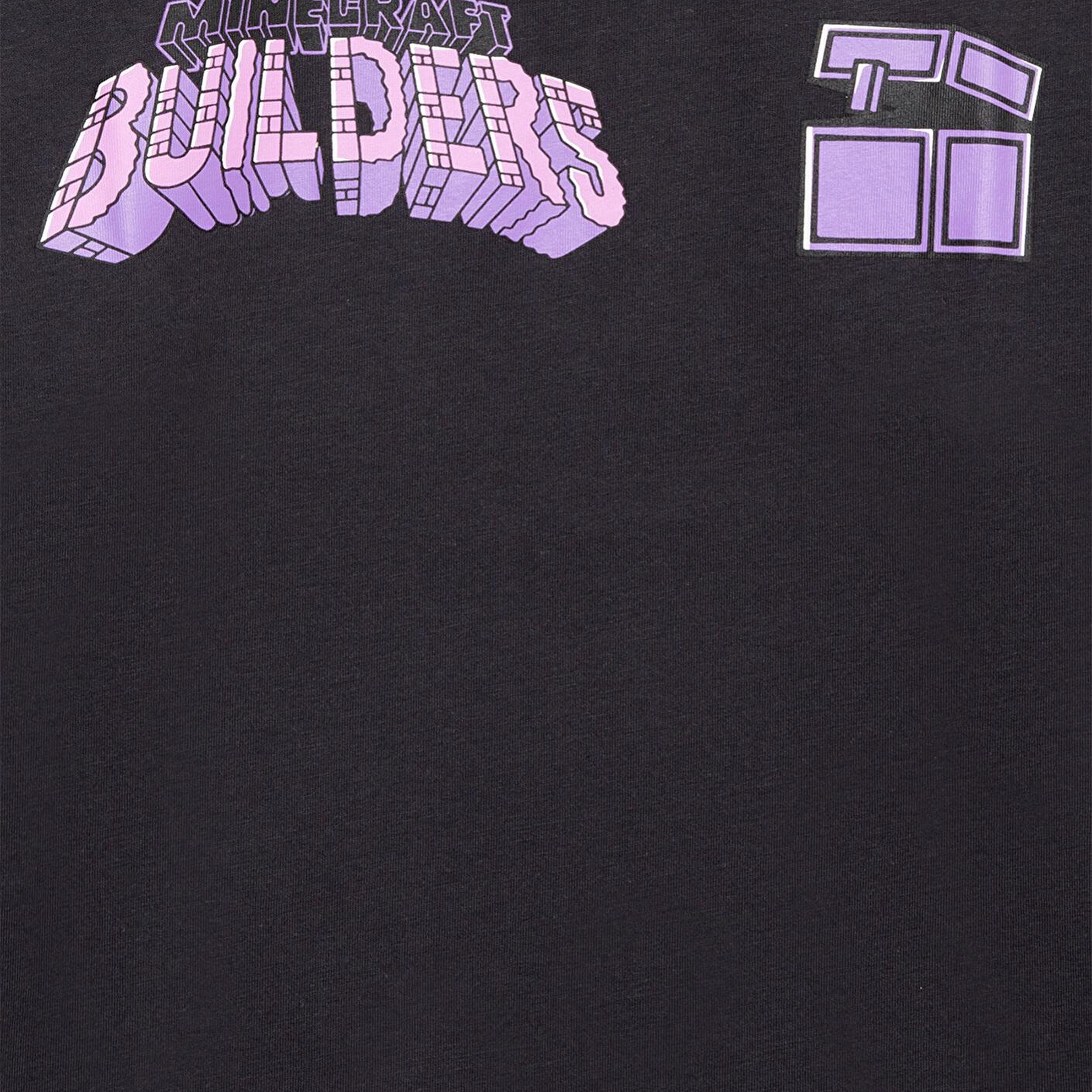 Mavi Minecraft Baskılı Antrasit Tişört Oversize / Geniş Kesim 6610379-70087