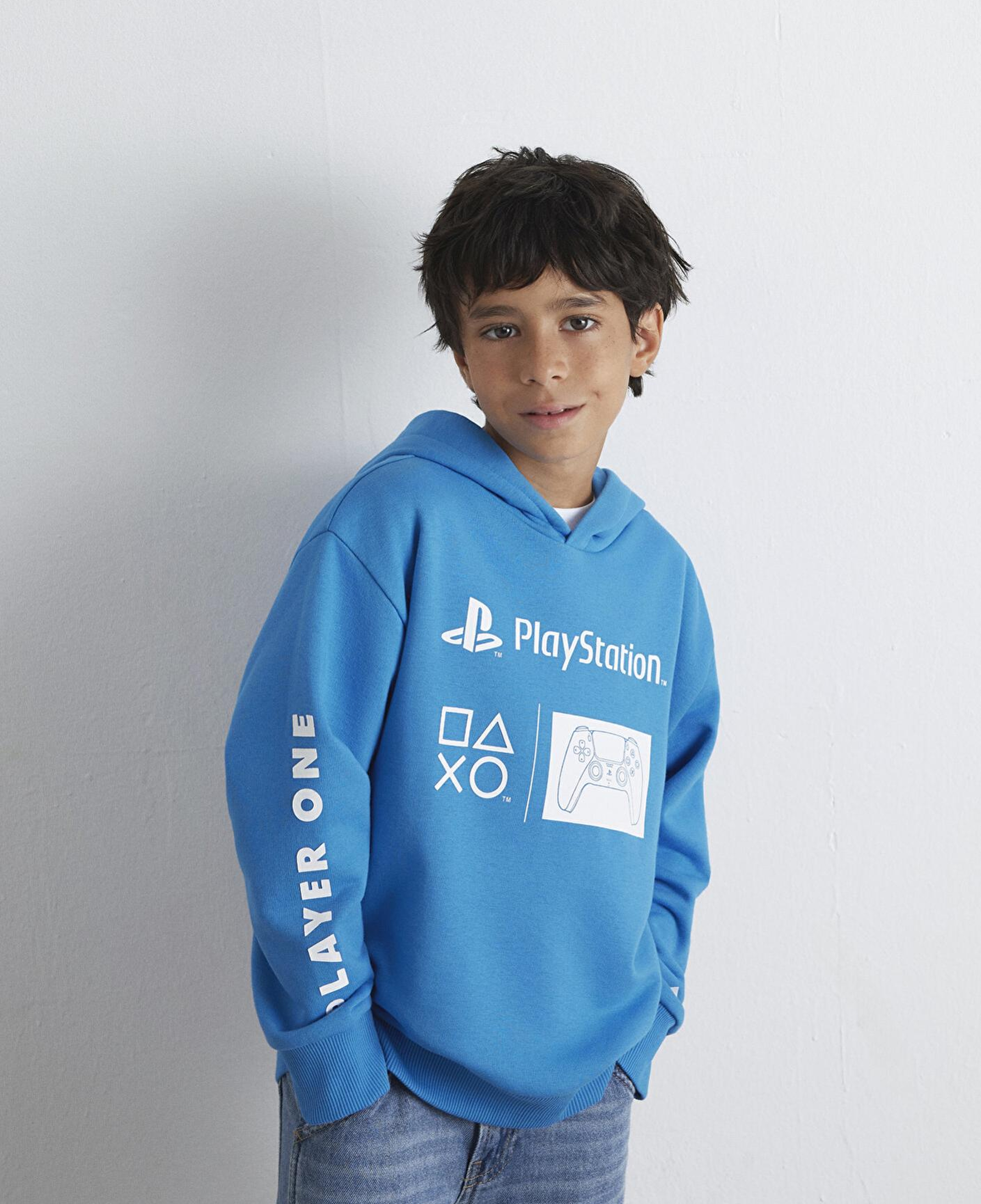 Mavi PlayStation Baskılı Kapüşonlu Mavi Sweatshirt​ 6S10131-70772