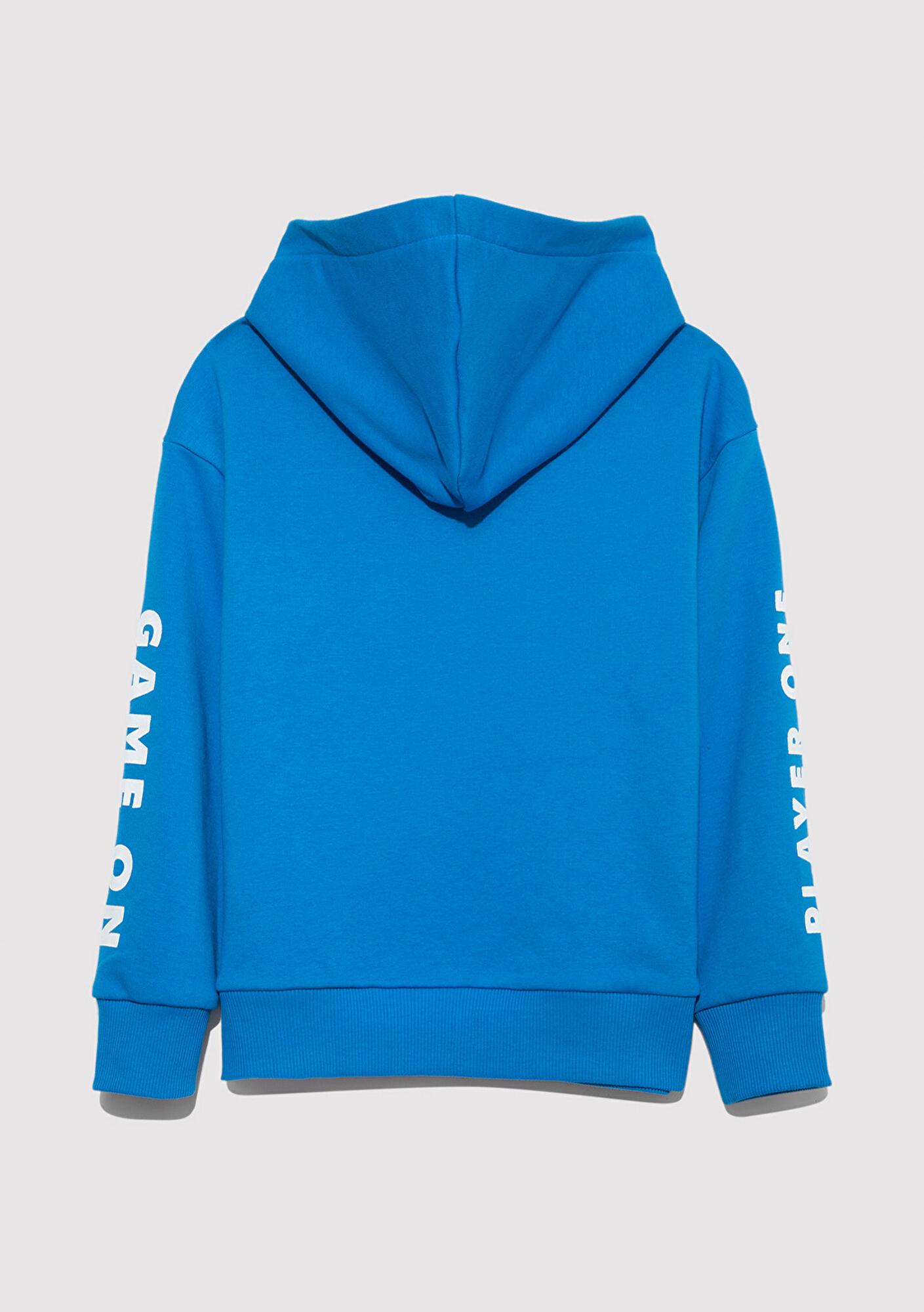 Mavi PlayStation Baskılı Kapüşonlu Mavi Sweatshirt​ 6S10131-70772