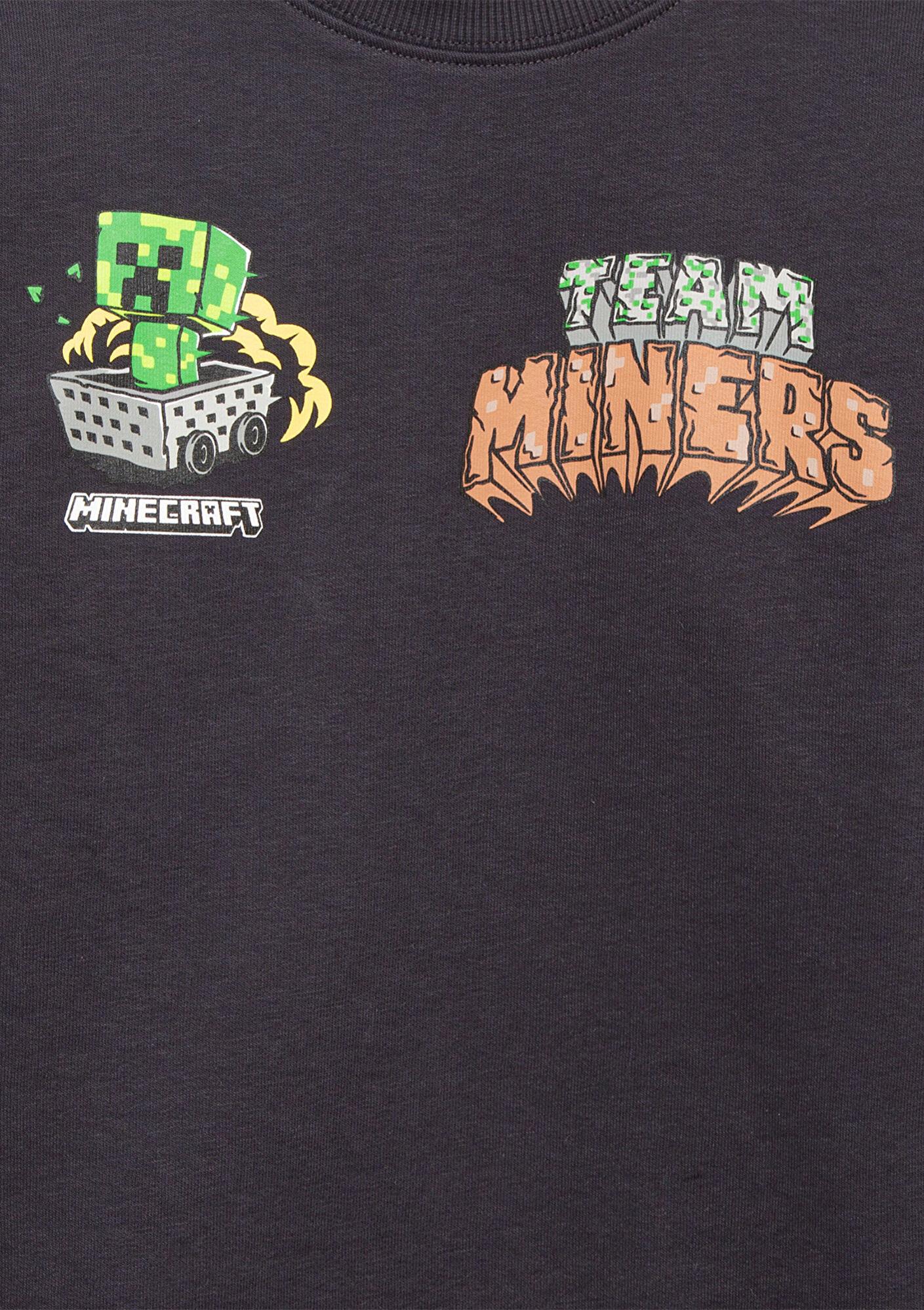 Mavi Minecraft Baskılı Antrasit Sweatshirt 6S10129-70087