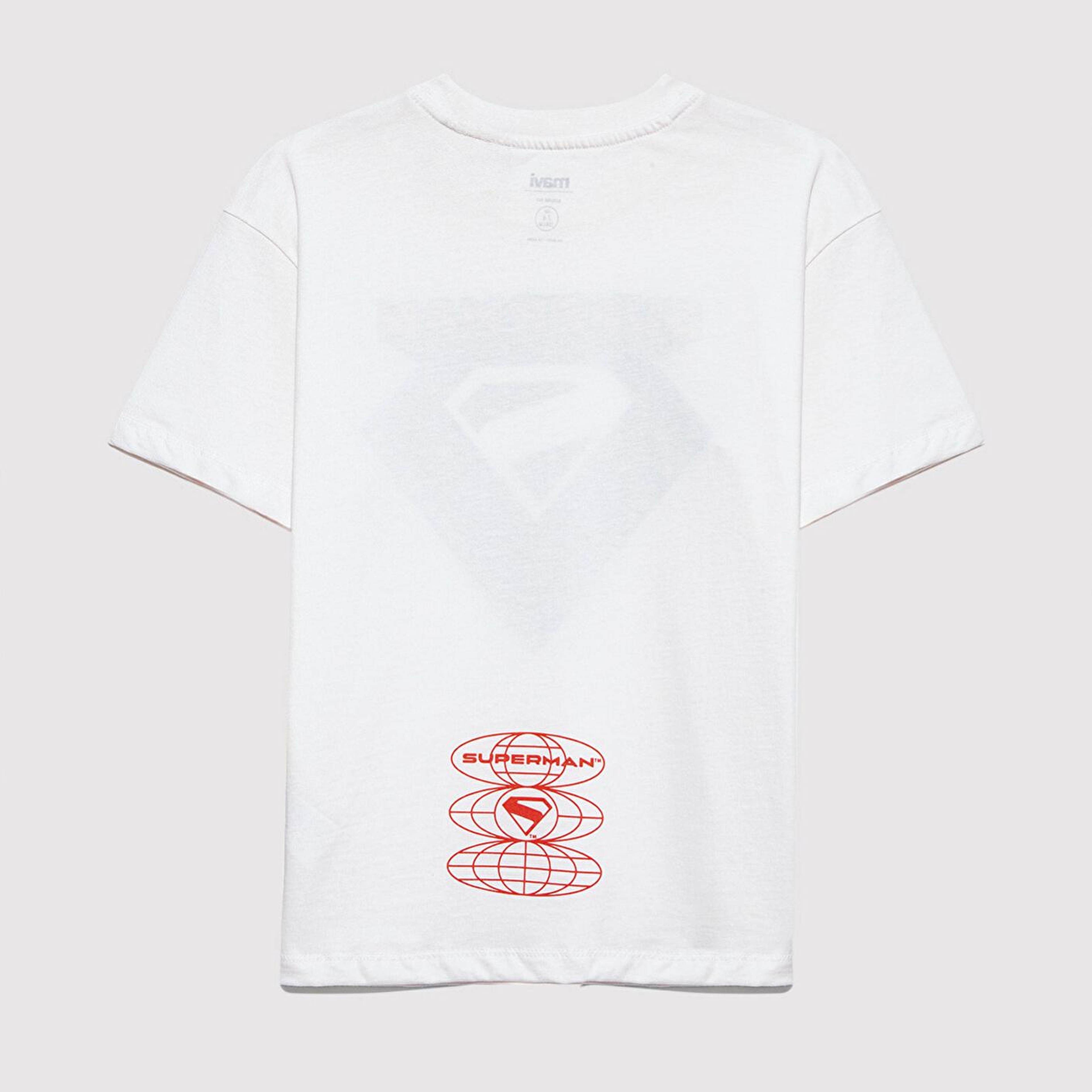 Mavi Superman Baskılı Ekru Tişört Loose Fit / Bol Rahat Kesim 6610381-70057