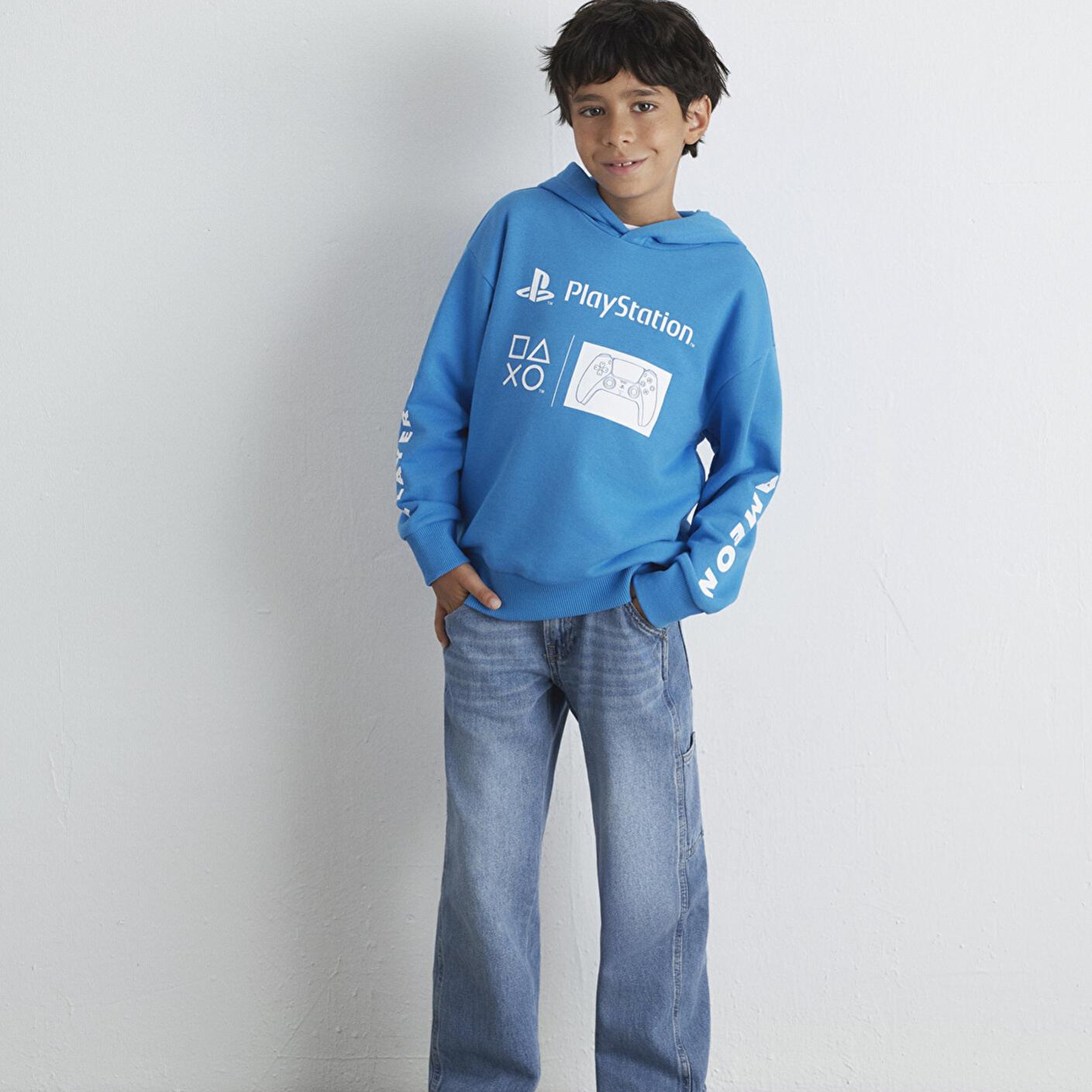 Mavi PlayStation Baskılı Kapüşonlu Mavi Sweatshirt​ 6S10131-70772