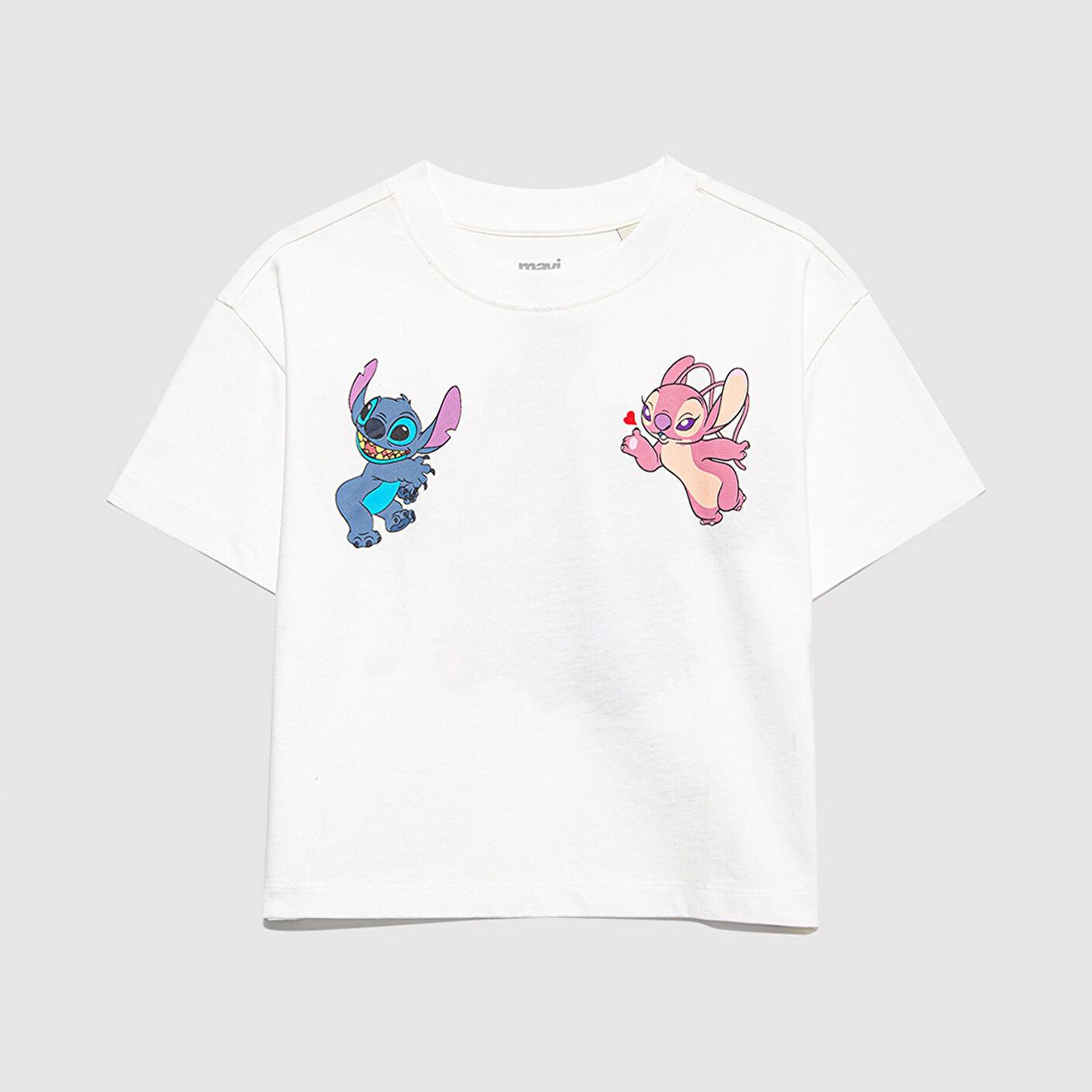 Mavi Stitch Baskılı Ekru Tişört Loose Fit / Bol Rahat Kesim 7610292-70057