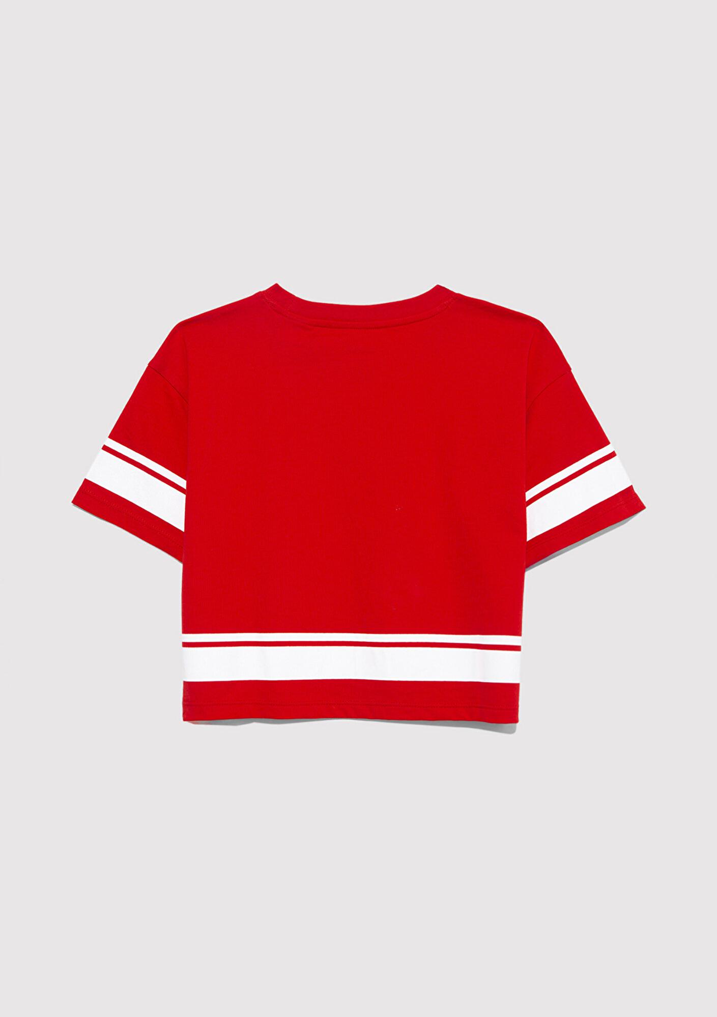 Mavi Peanuts Baskılı Kırmızı Tişört Loose Fit / Bol Rahat Kesim 7610372-82054