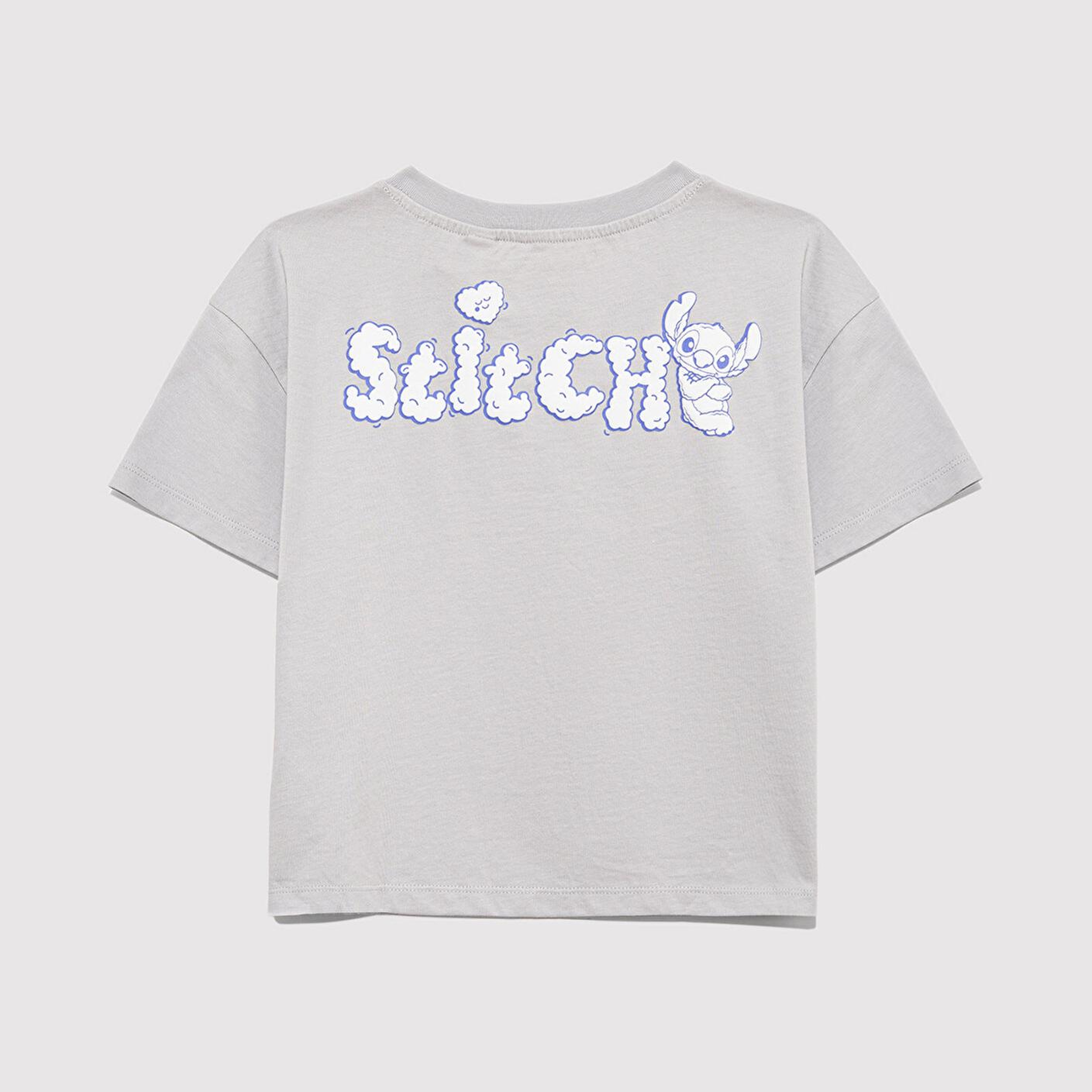 Mavi Stitch Baskılı Gri Tişört Loose Fit / Bol Rahat Kesim 7610374-70075