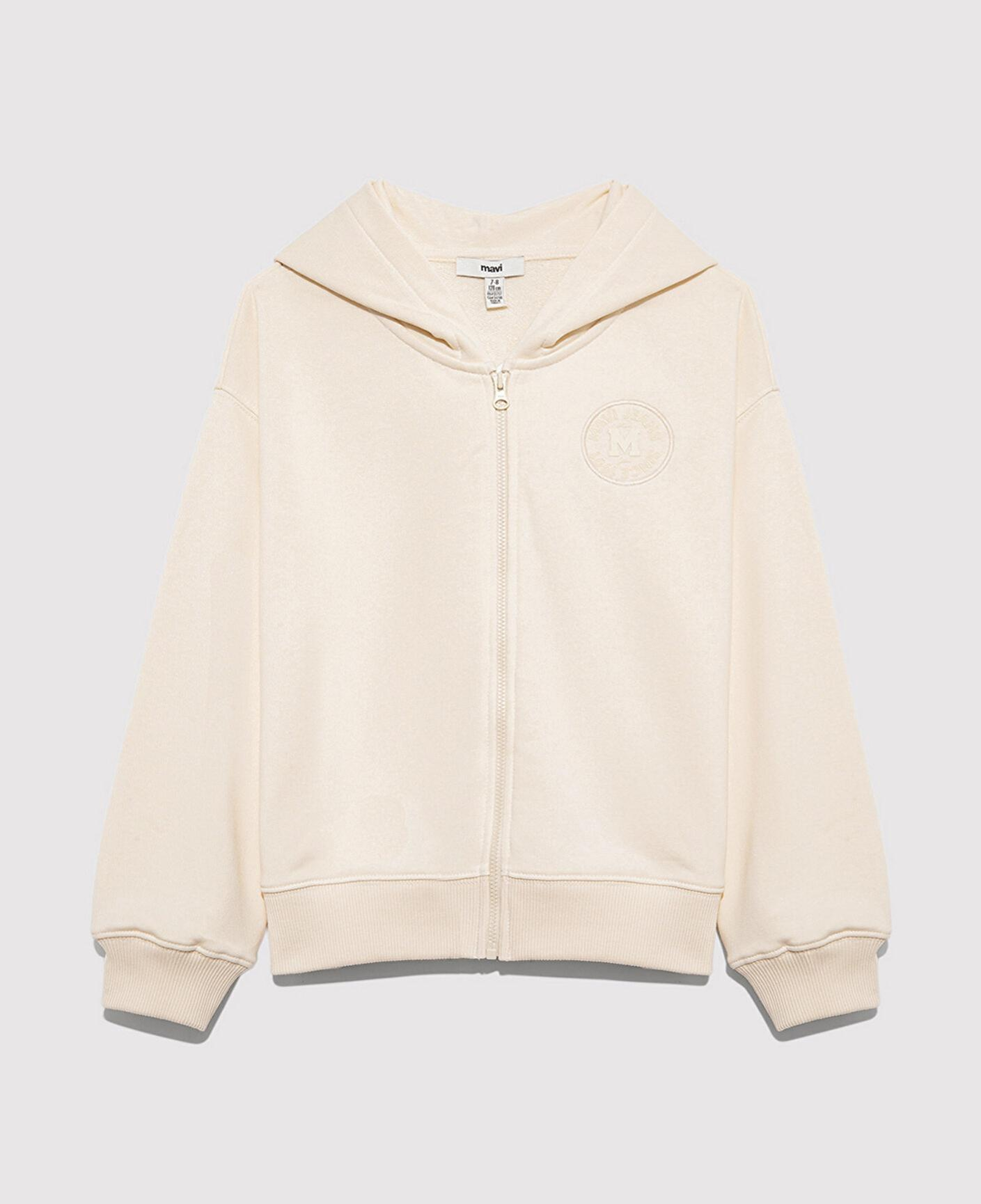 Mavi Mavi Patch Logo Fermuarlı Bej Sweatshirt 7S10144-70072