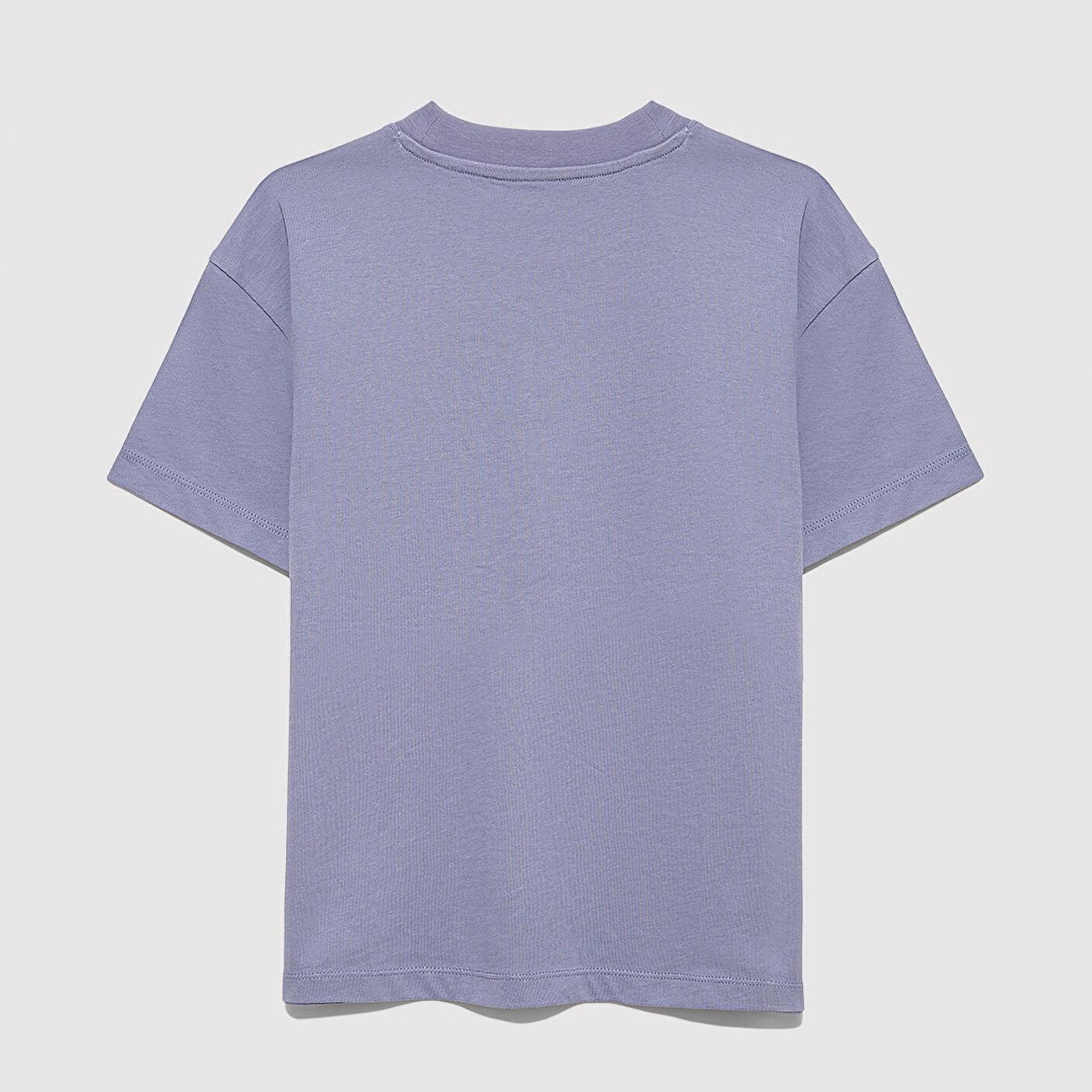 Mavi Mavi Logo Baskılı Mor Tişört Loose Fit / Bol Rahat Kesim 7610385-88095