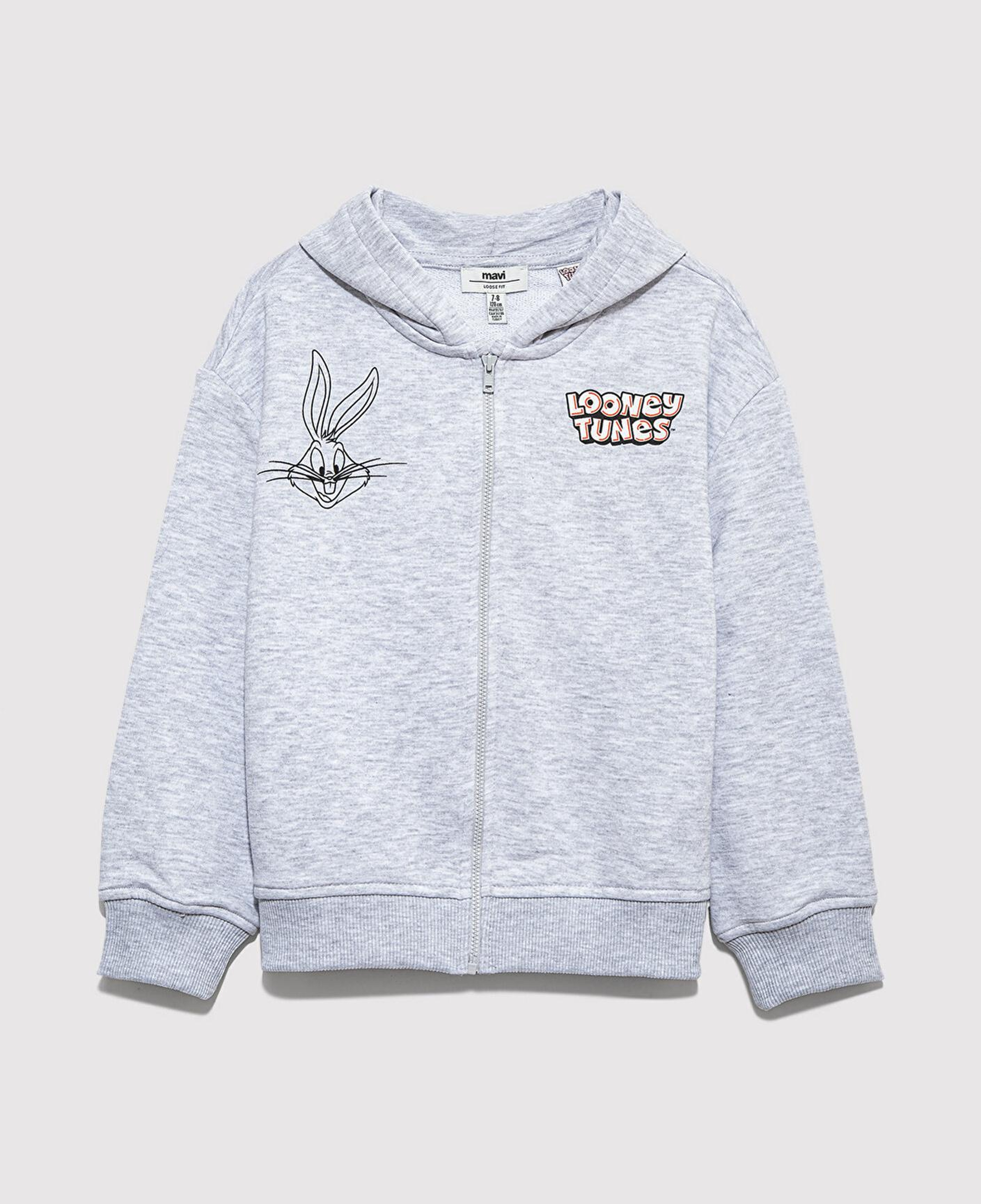Mavi Looney Tunes Baskılı Kapüşonlu Gri Sweatshirt 7S10134-88467