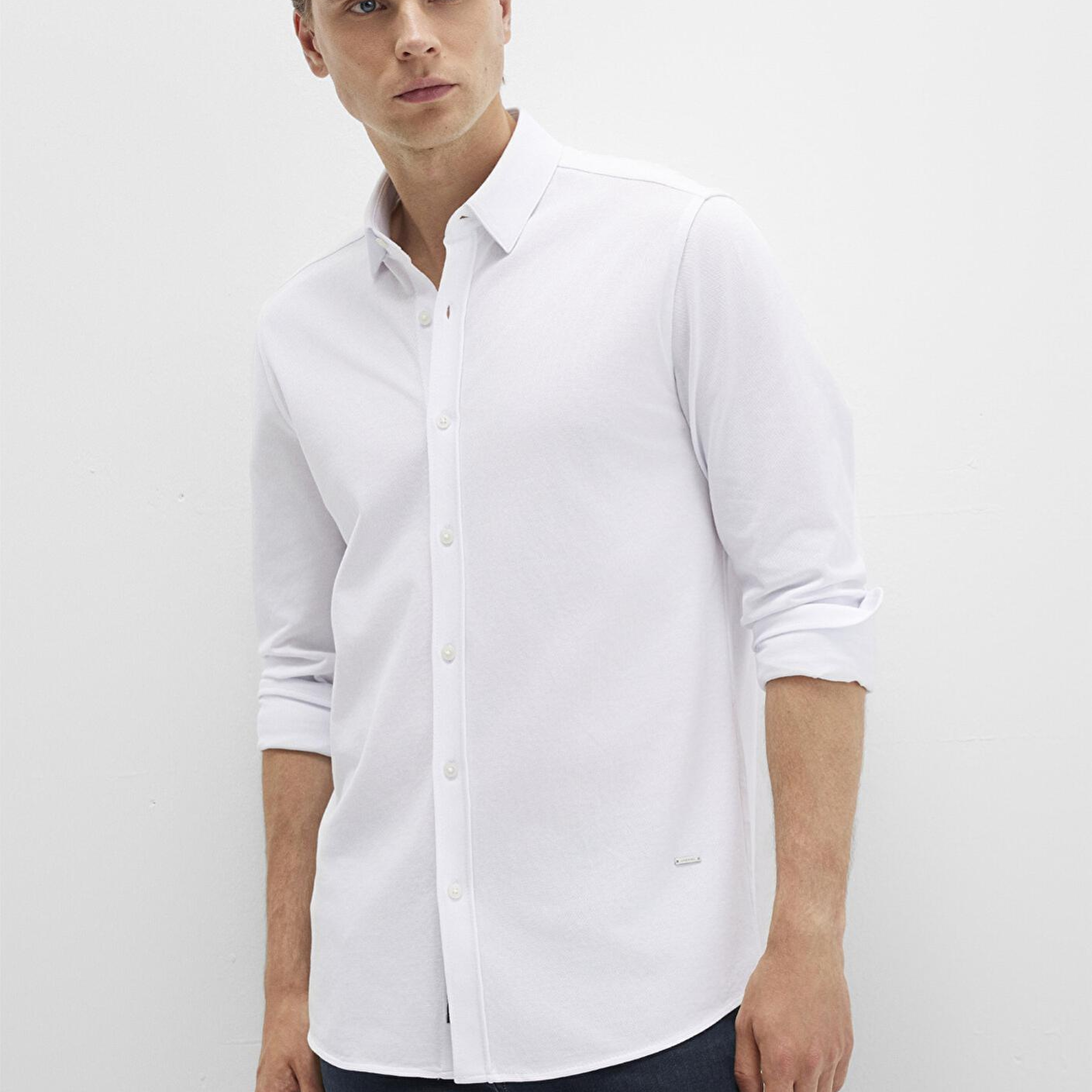 Mavi Mavi Black Beyaz Örme Gömlek Slim Fit / Dar Kesim 0211660-620