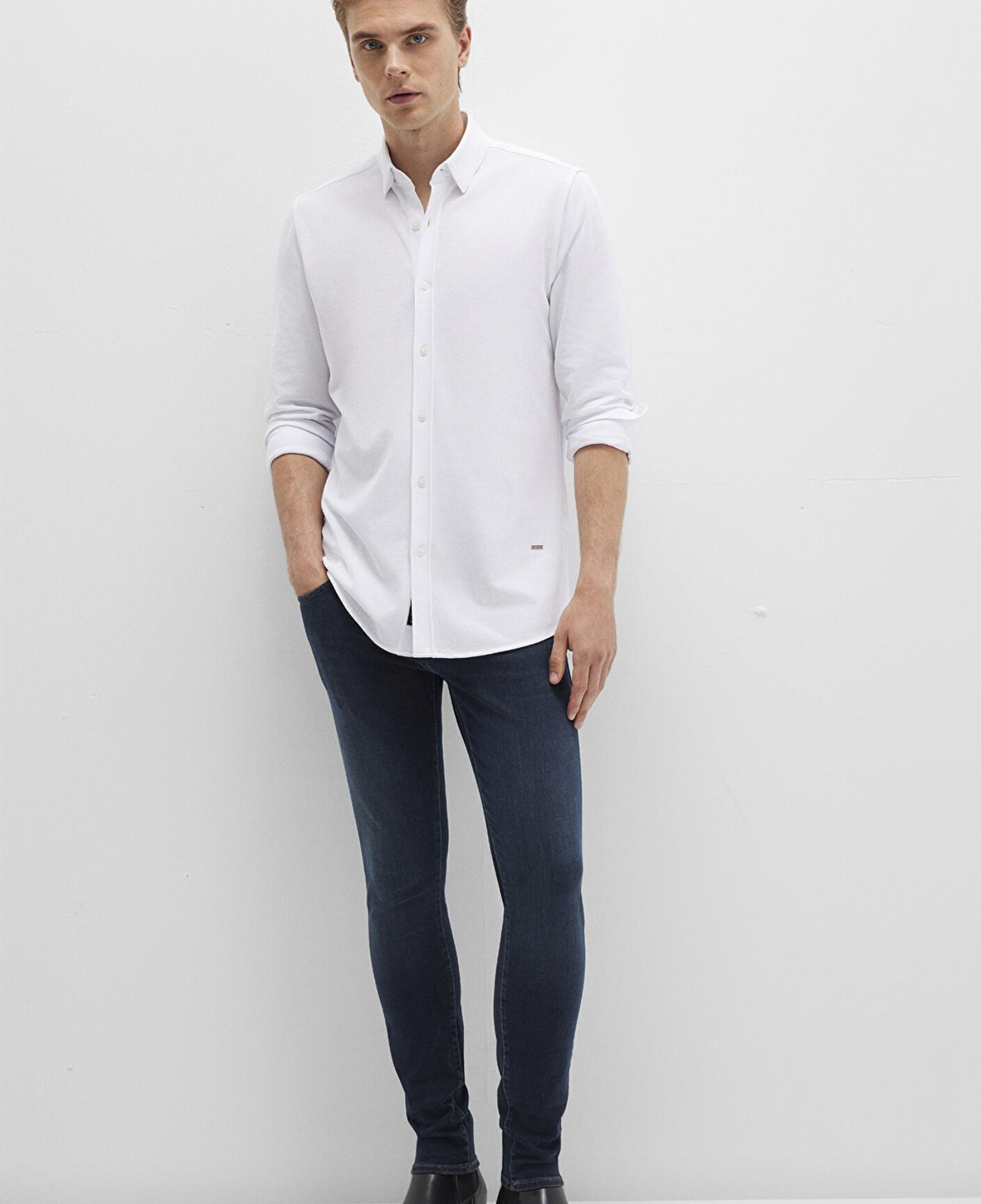 Mavi Mavi Black Beyaz Örme Gömlek Slim Fit / Dar Kesim 0211660-620