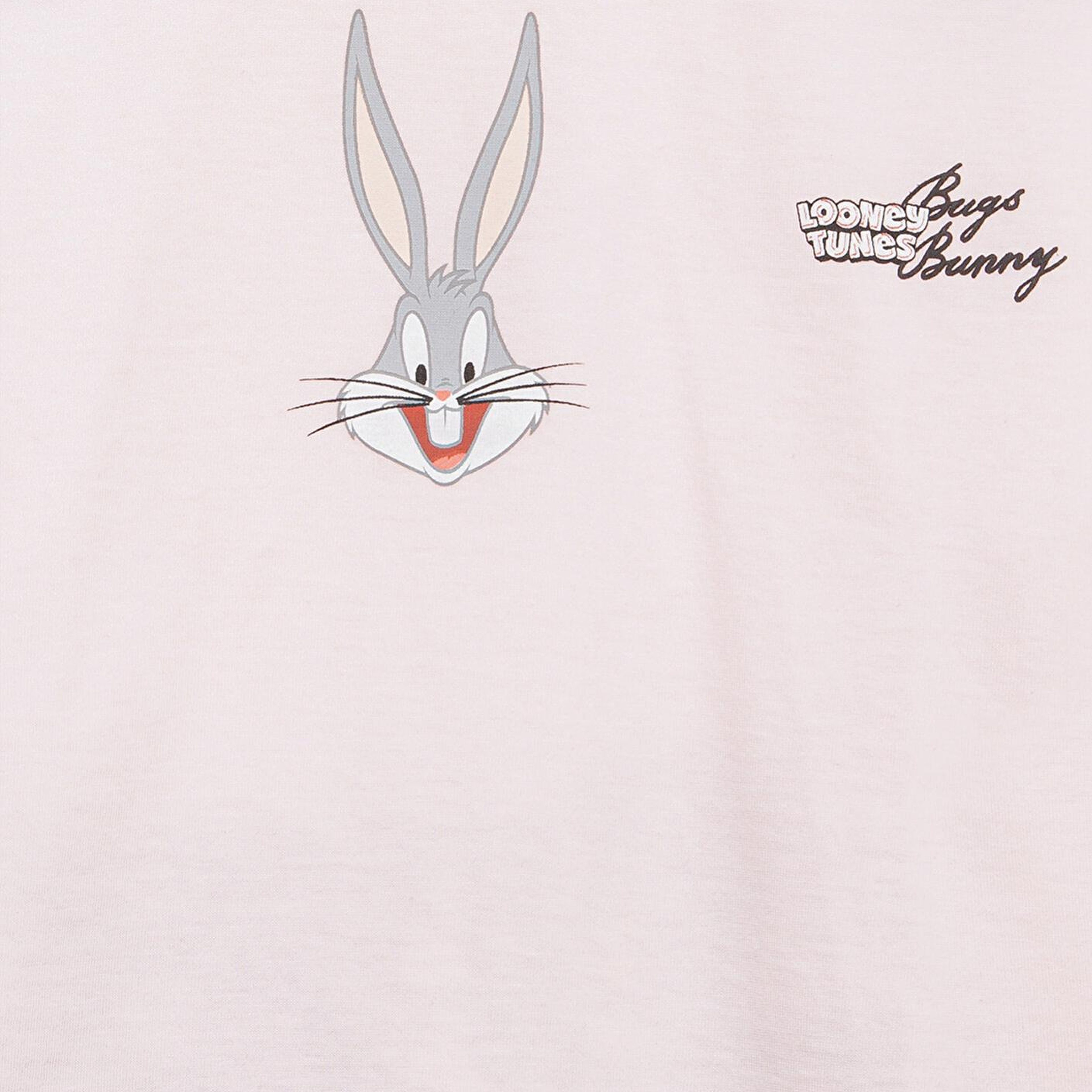 Mavi Bugs Bunny Baskılı Pembe Tişört Loose Fit / Bol Rahat Kesim 7610369-90773