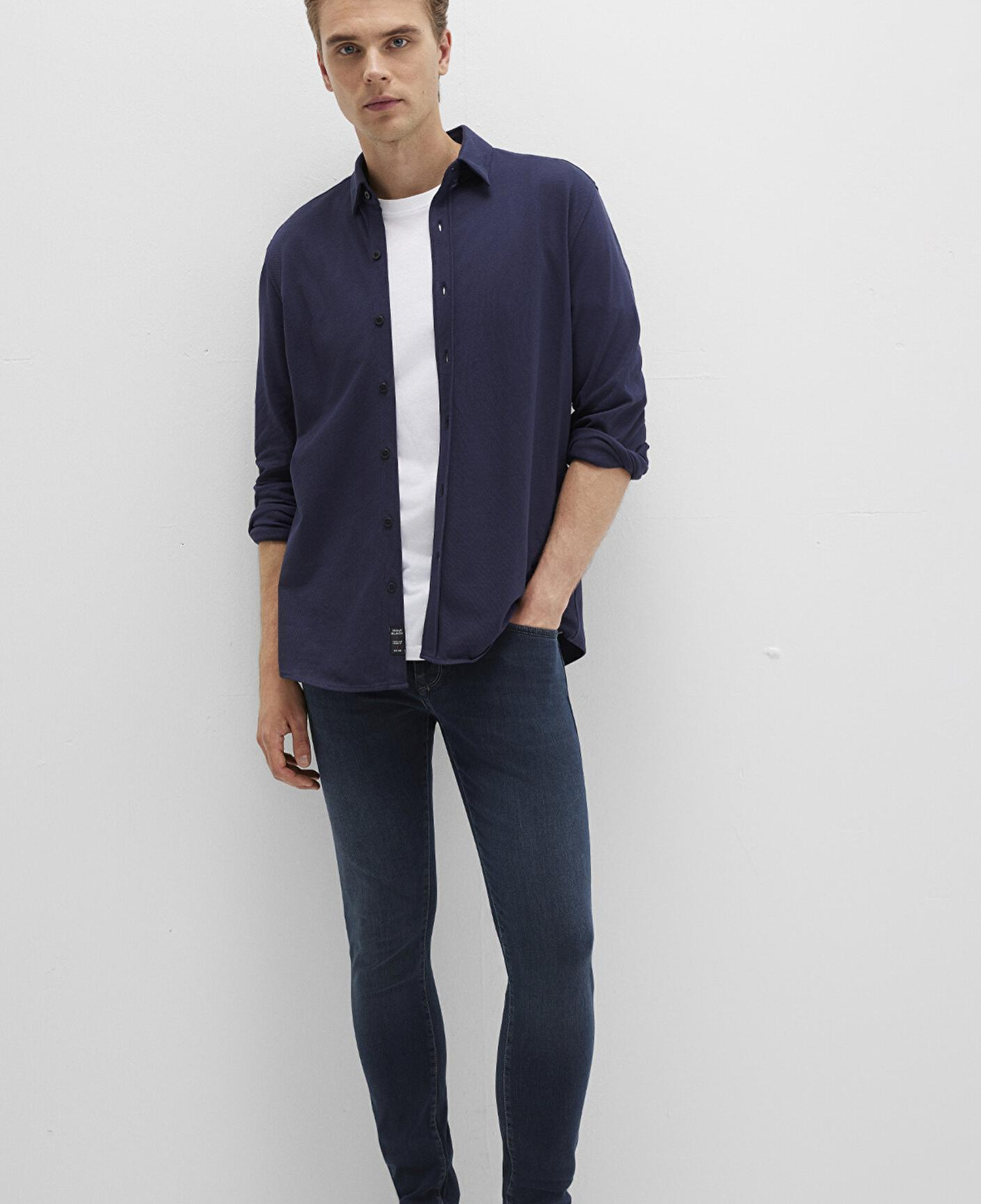 Mavi Mavi Black Lacivert Örme Gömlek Slim Fit / Dar Kesim 0211660-86415