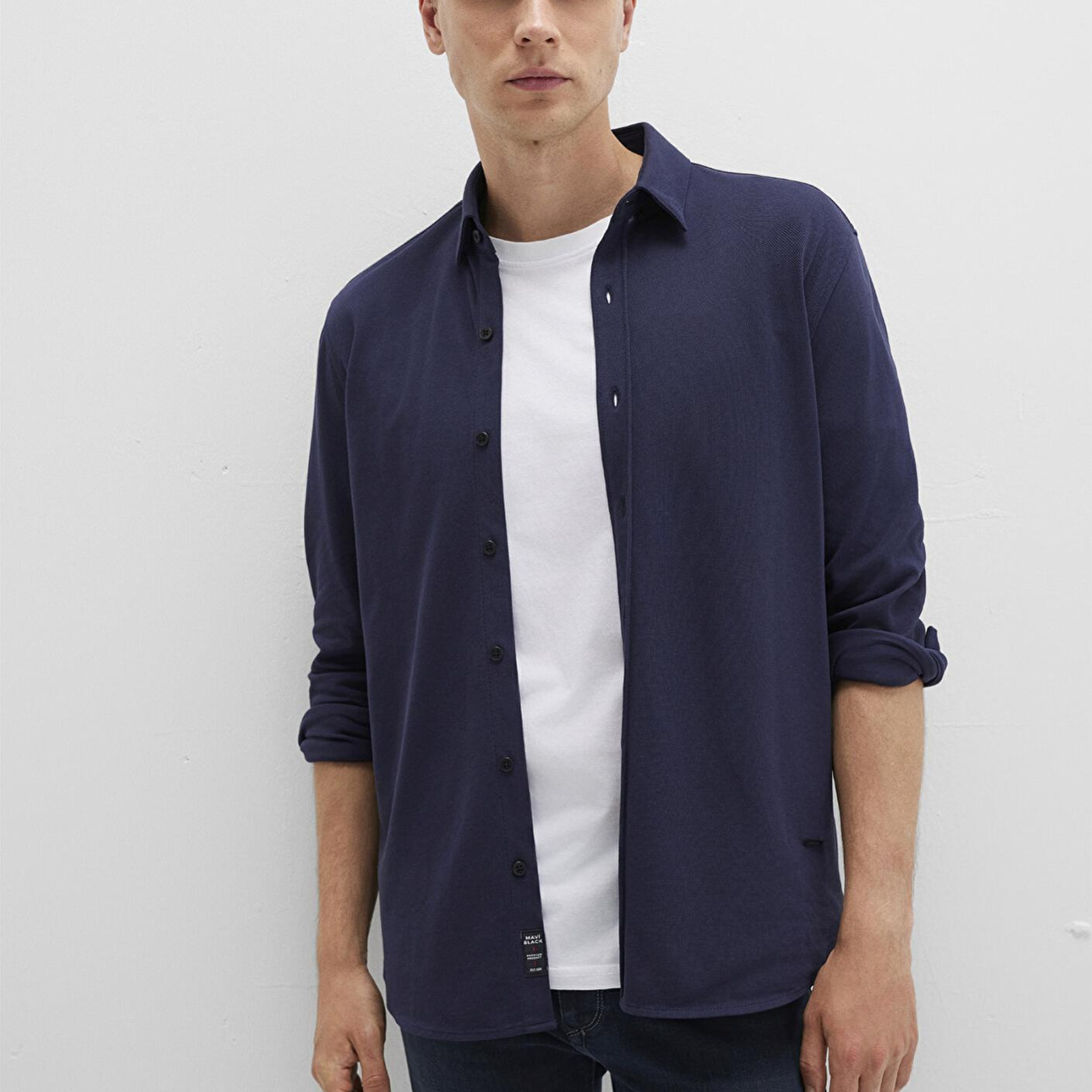 Mavi Mavi Black Lacivert Örme Gömlek Slim Fit / Dar Kesim 0211660-86415