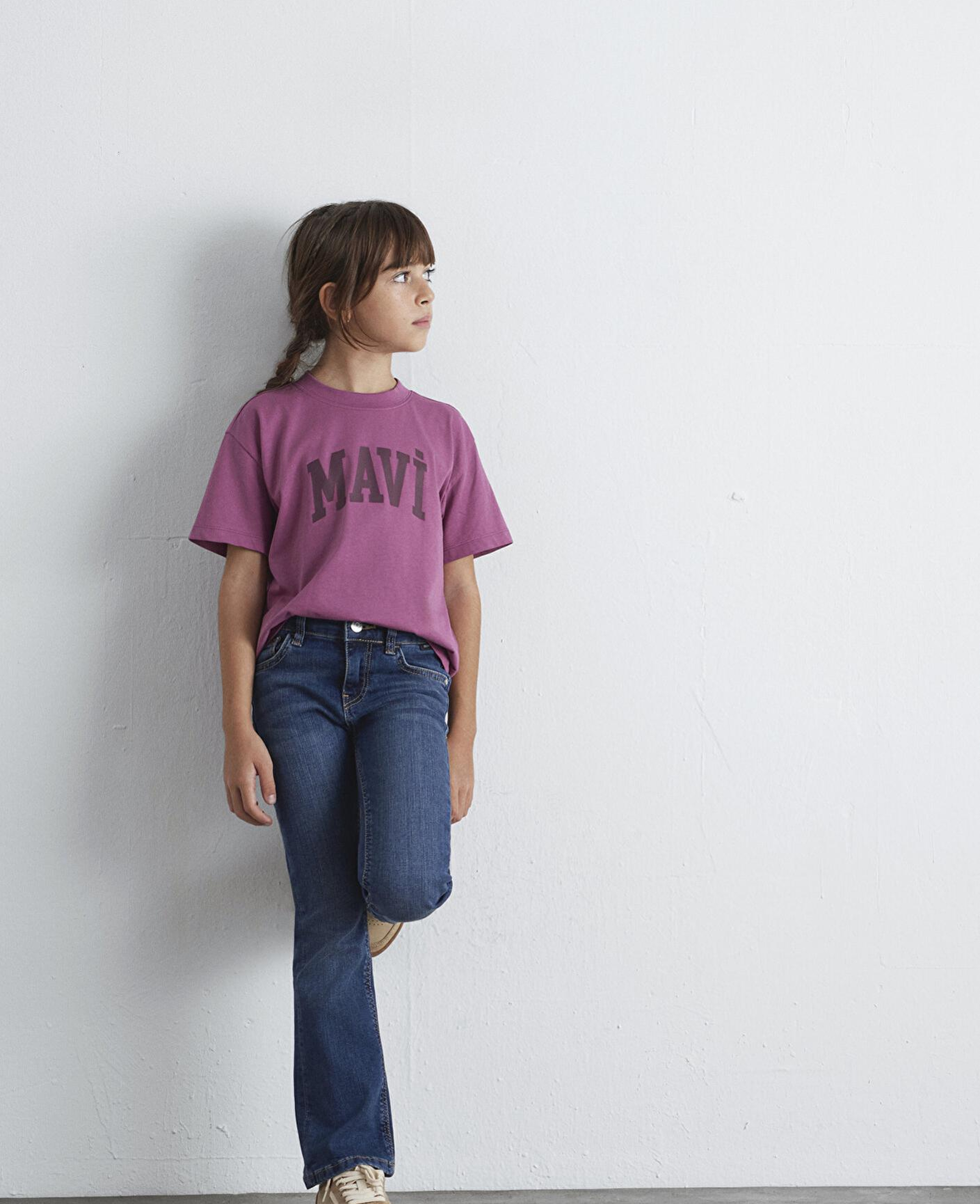 Mavi Mavi Logo Baskılı Pembe Tişört Loose Fit / Bol Rahat Kesim 7610385-70651