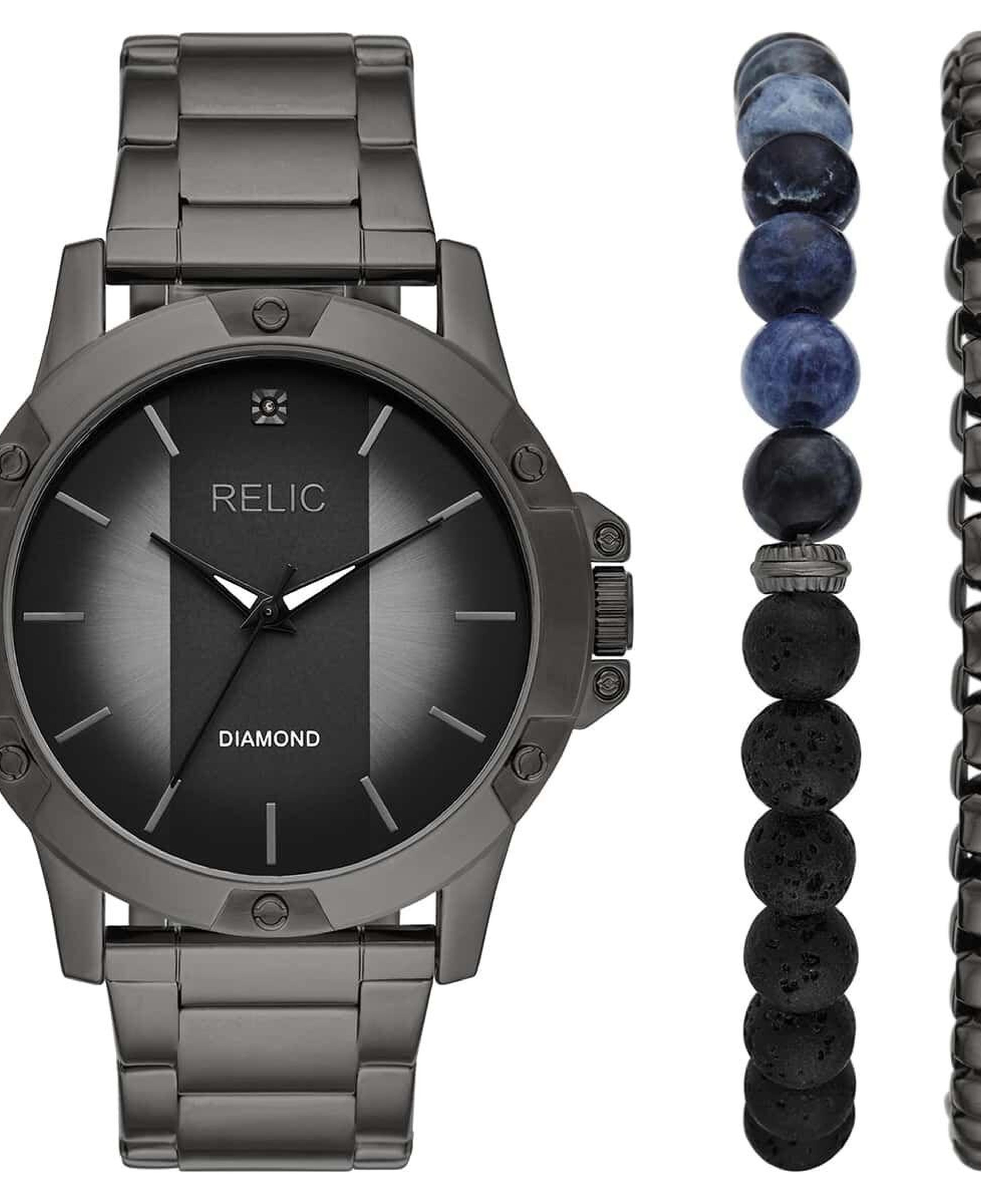RELIC RL-ZR97000 Pırlantalı Erkek Kol Saati ve Bileklik Seti