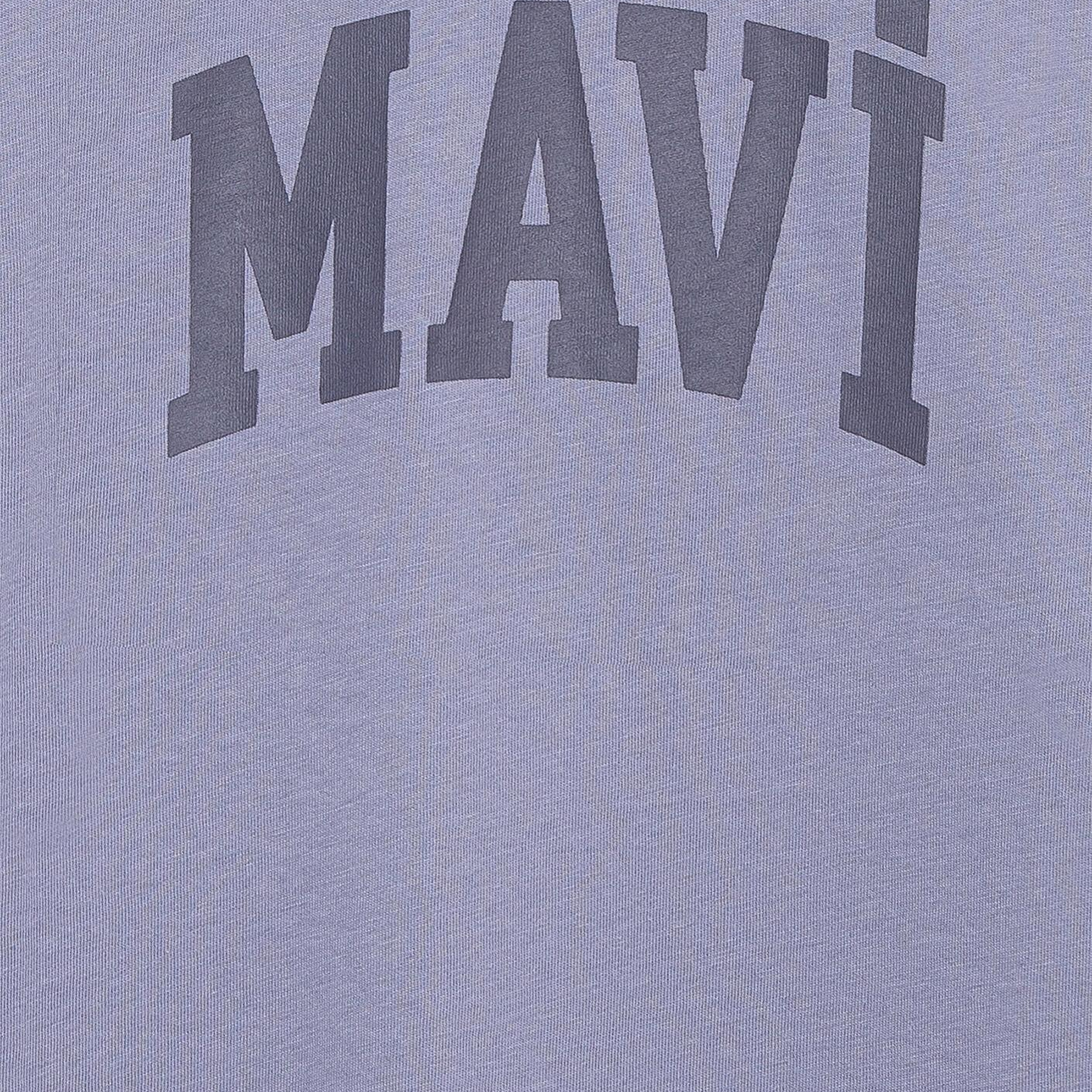 Mavi Mavi Logo Baskılı Mor Tişört Loose Fit / Bol Rahat Kesim 7610385-88095