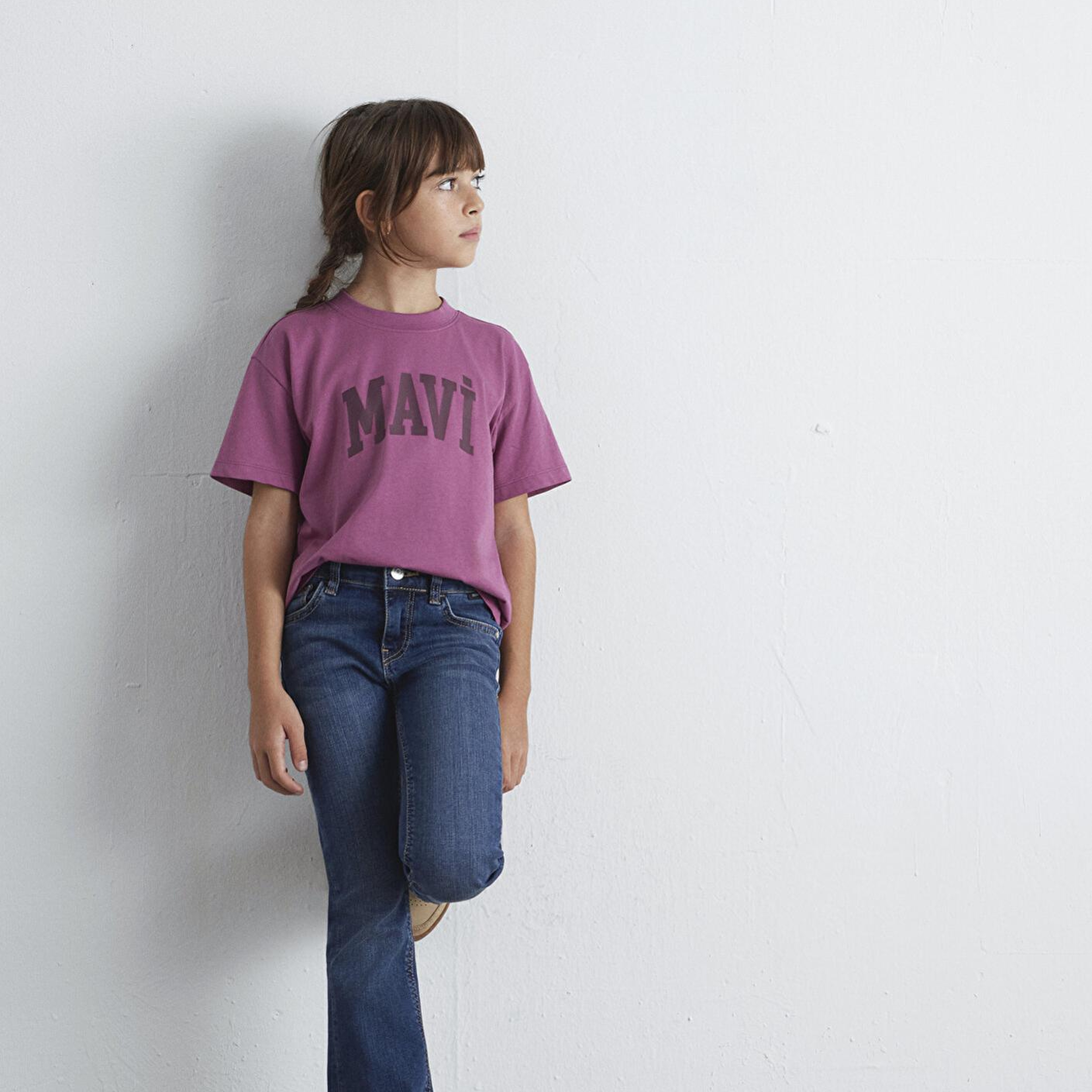 Mavi Mavi Logo Baskılı Pembe Tişört Loose Fit / Bol Rahat Kesim 7610385-70651