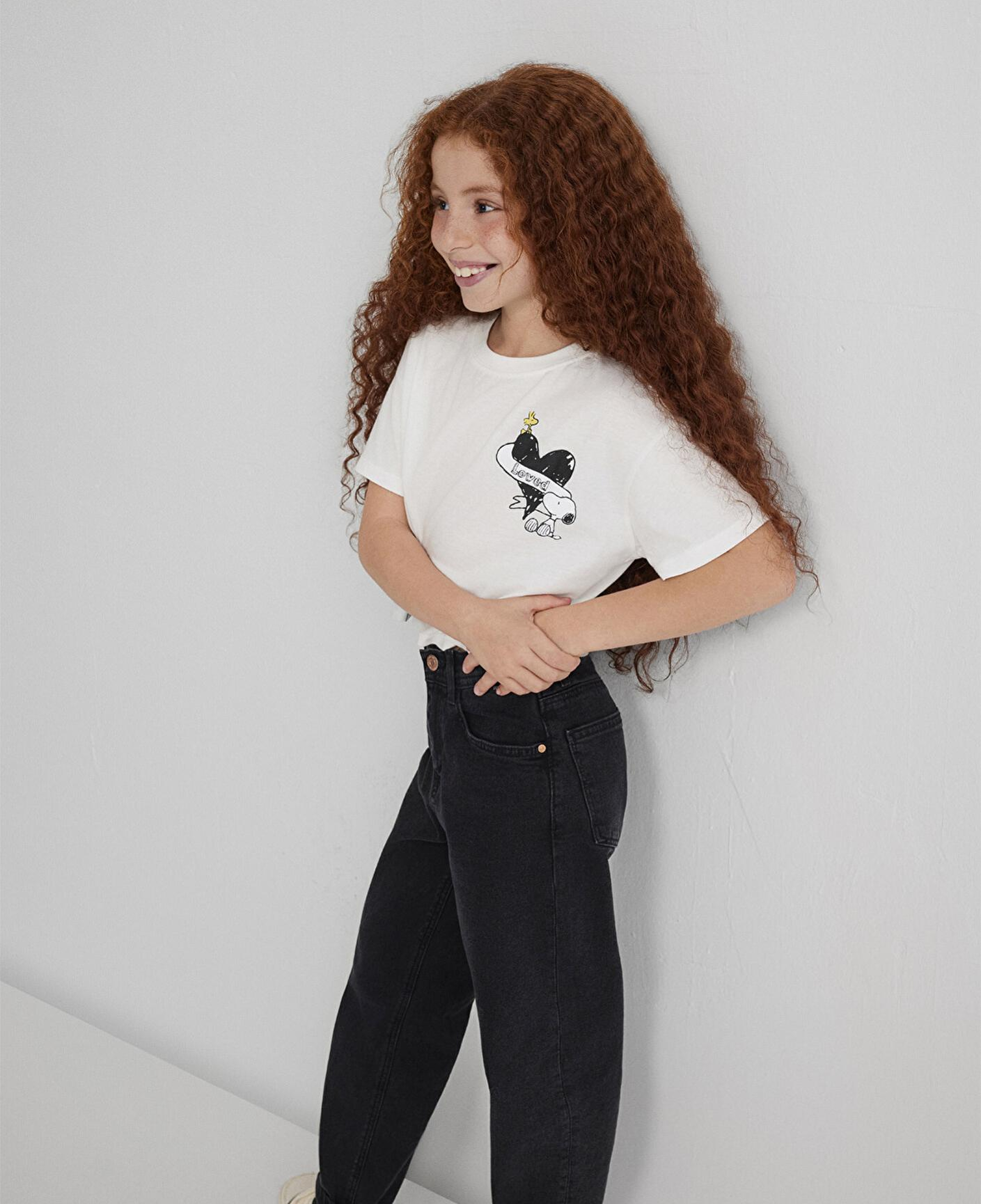 Mavi Peanuts Baskılı Ekru Tişört Loose Fit / Bol Rahat Kesim 7610373-70057